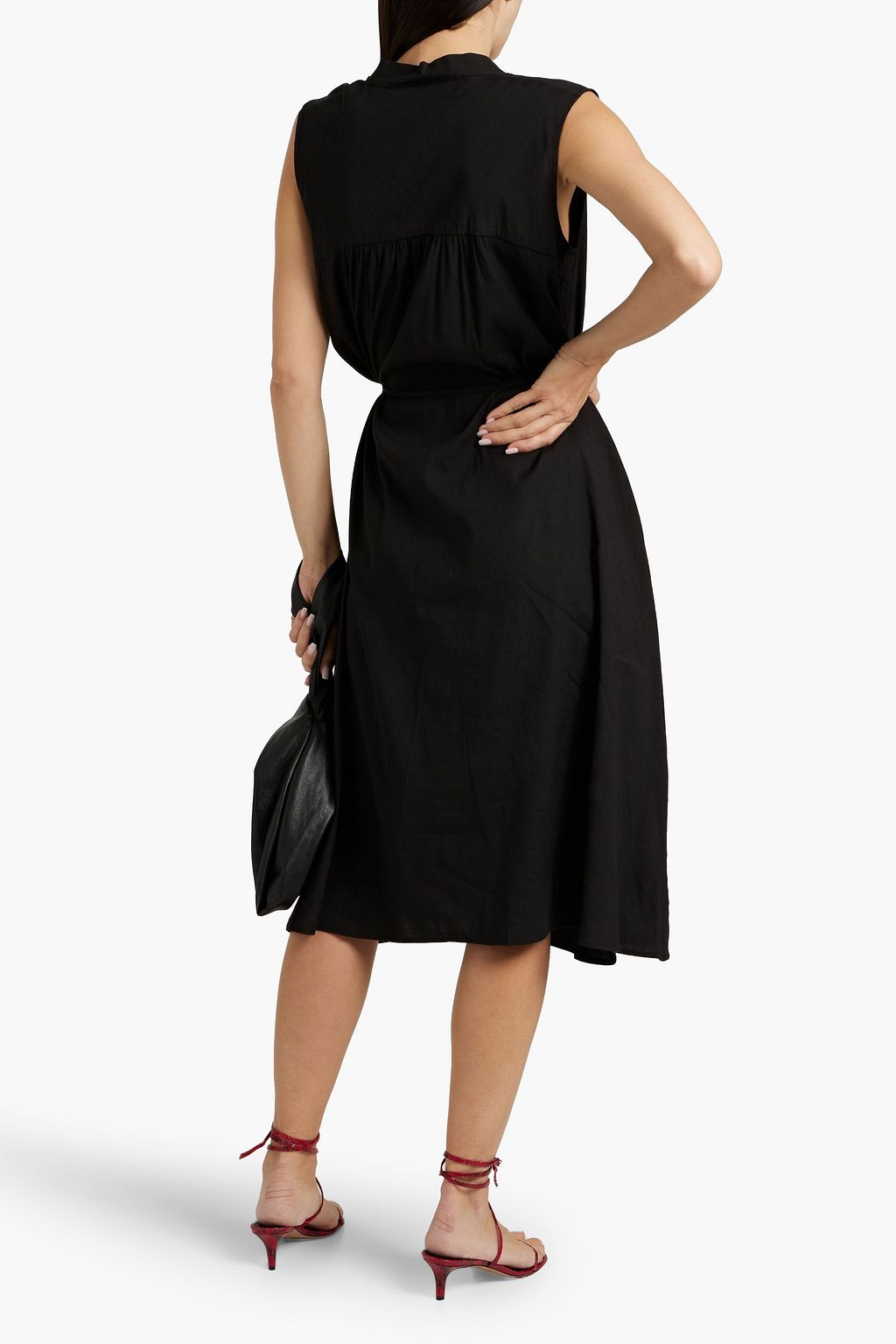 VINCE. Linen-blend midi dress