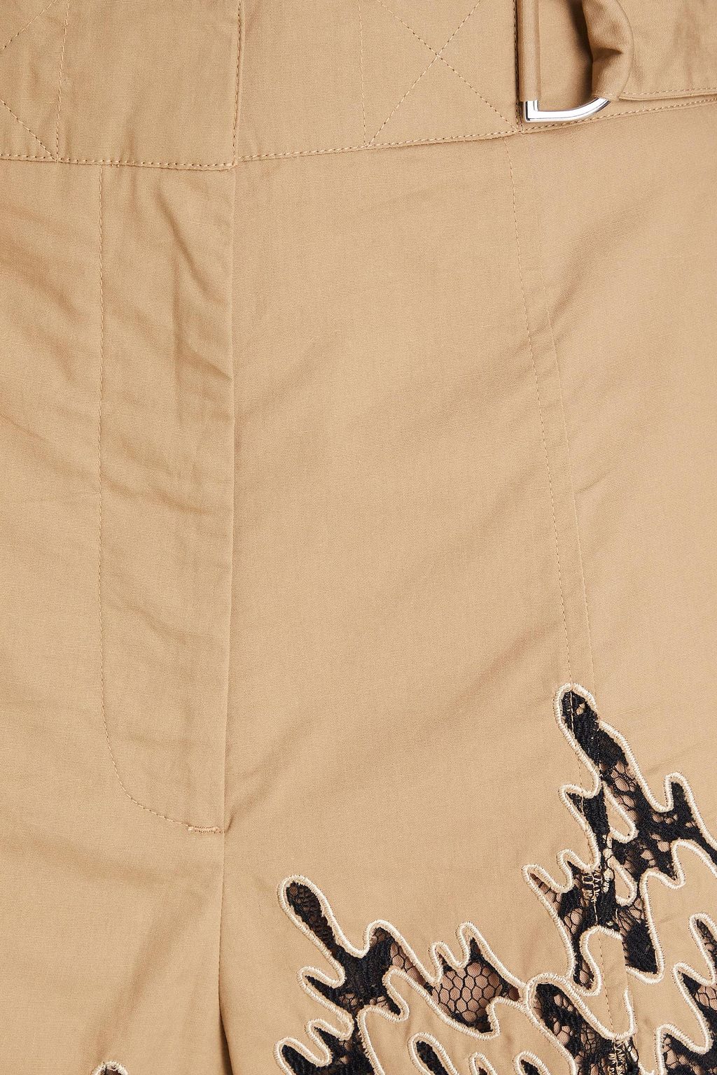 3.1 PHILLIP LIM شورت مصنوع من القطن وبحواف من الدانتيل
