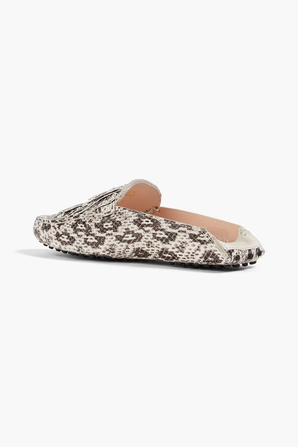 TOD'S スネーク風レザー バックレスシューズ