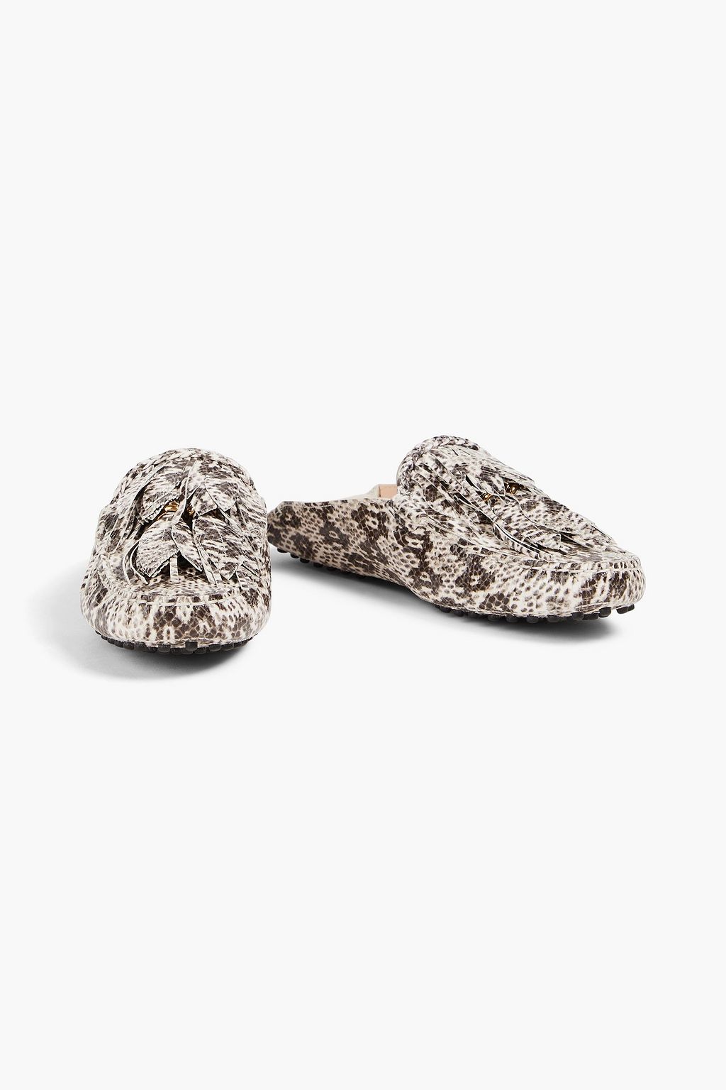 TOD'S スネーク風レザー バックレスシューズ