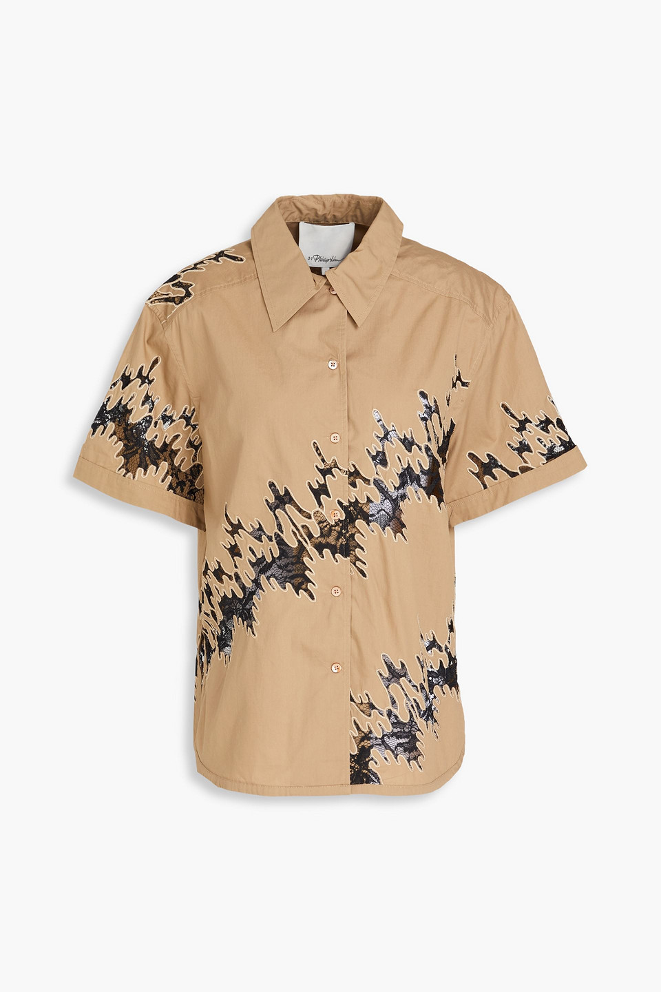 3.1 Phillip Lim / フィリップ リム Lace-trimmed Cotton Shirt In Sand