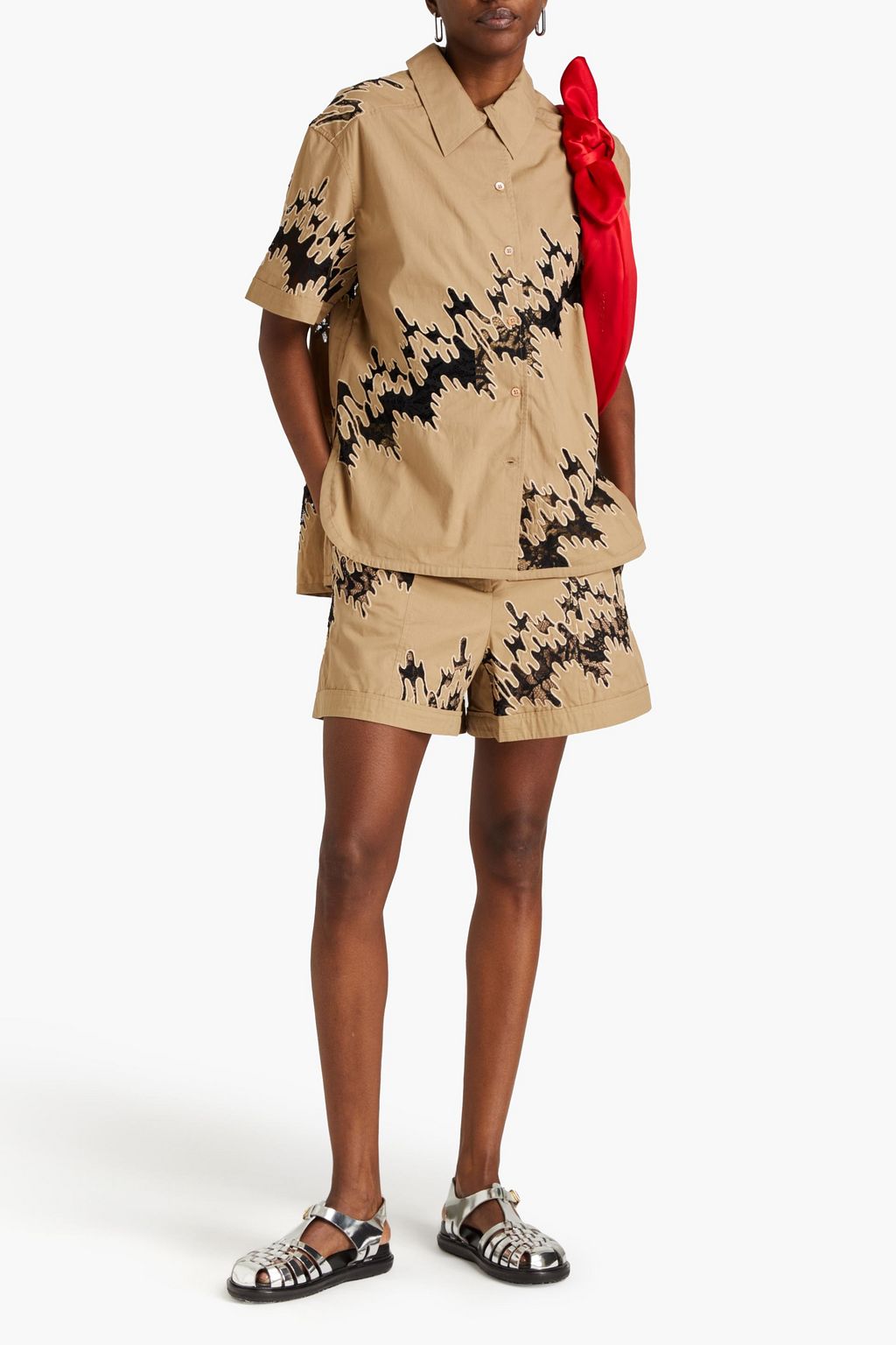 3.1 PHILLIP LIM Lace-trimmed cotton shirt