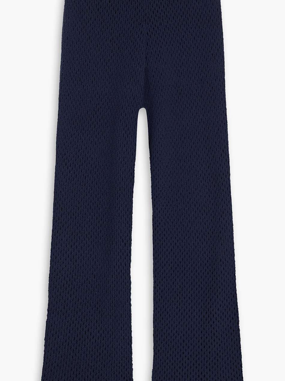 crochet-knit cotton-blend wide-leg pants