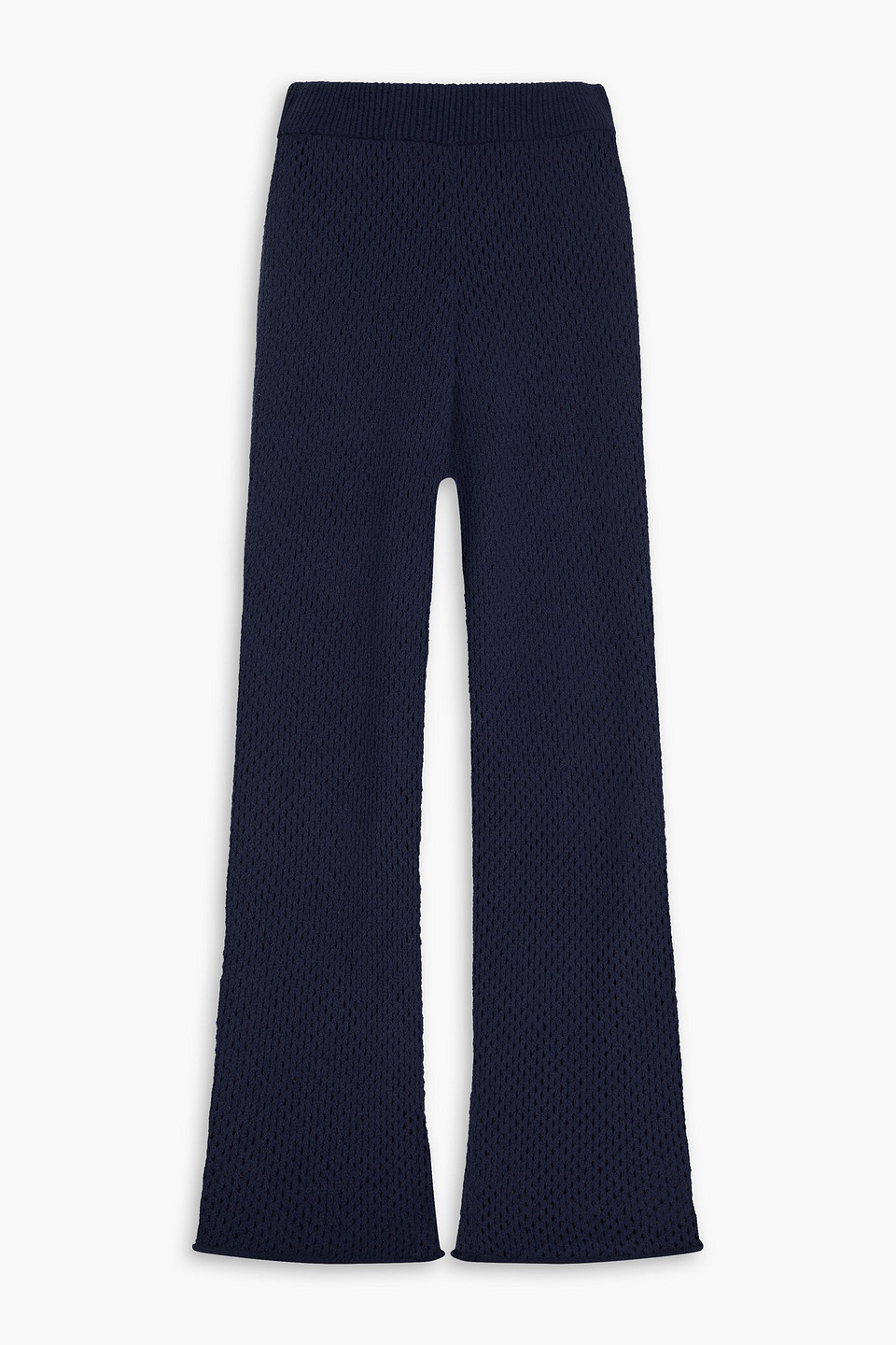 Onia Crochet-knit Cotton-blend Wide-leg Pants In Midnight Blue