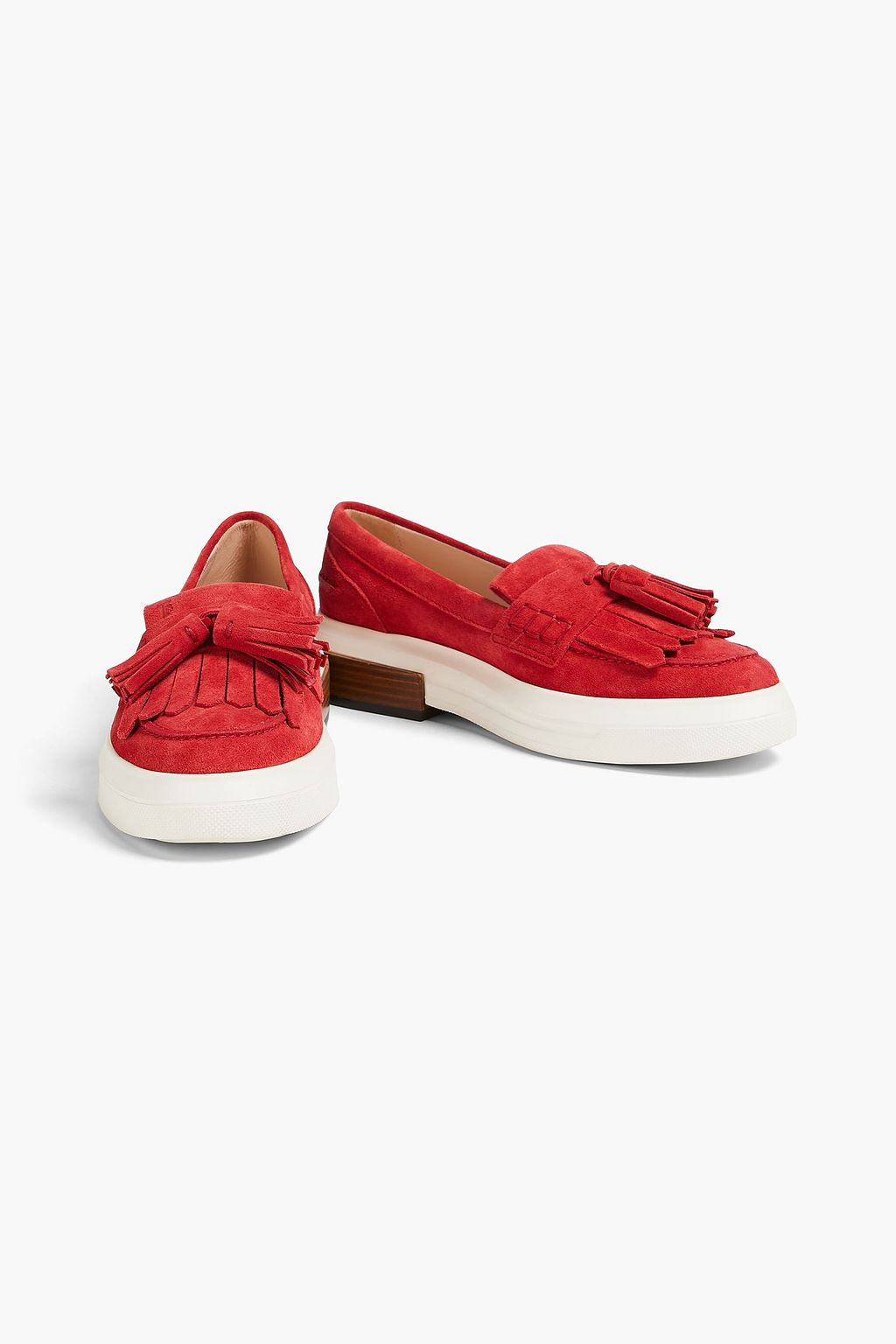 TOD'S حذاء لوفر مصنوع من جلد السويد ومزين بشرّابات
