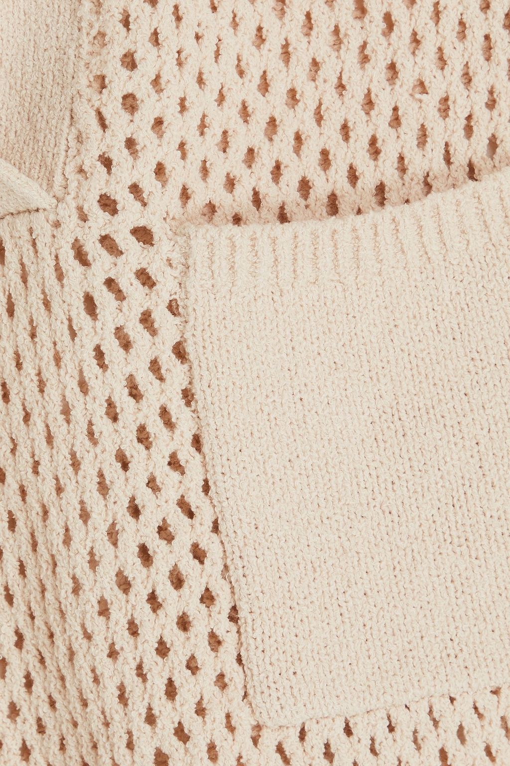 ONIA Cropped crochet-knit cotton-blend polo shirt