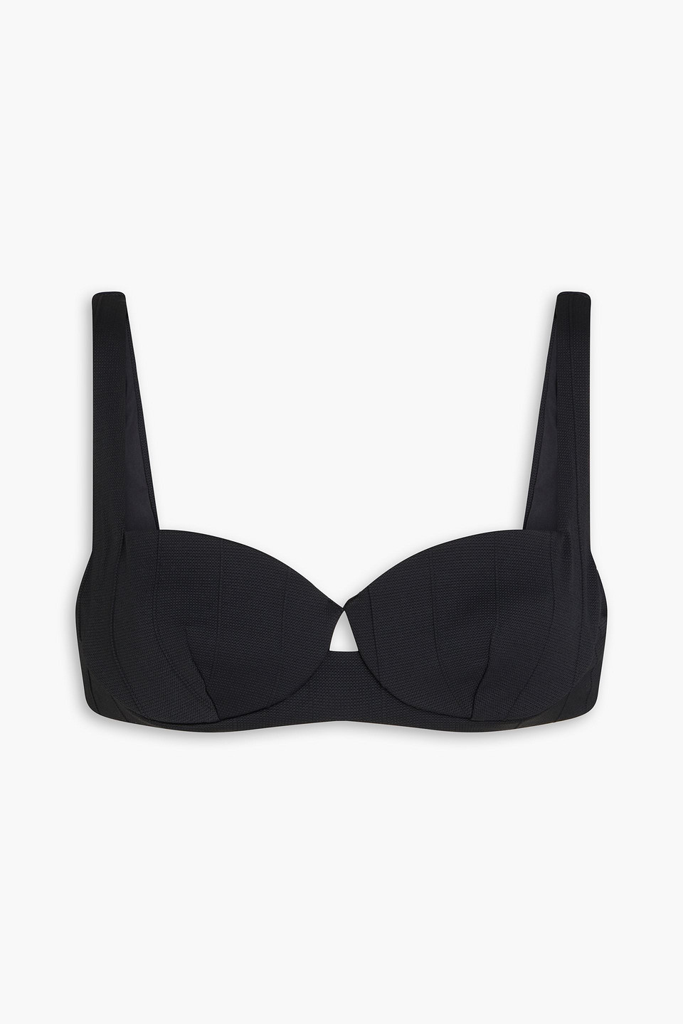 Onia Danica Ribbed Underwired Bikini Top In Schwarz