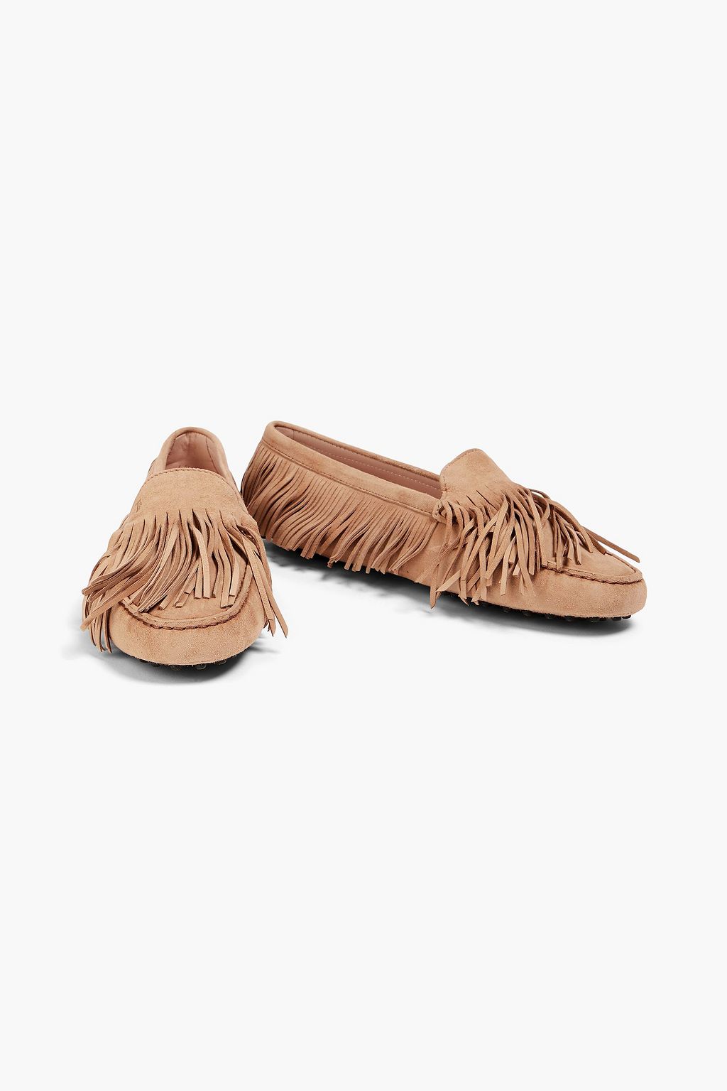 TOD'S حذاء لوفر مصنوع من جلد السويد ومزين بشرّابات