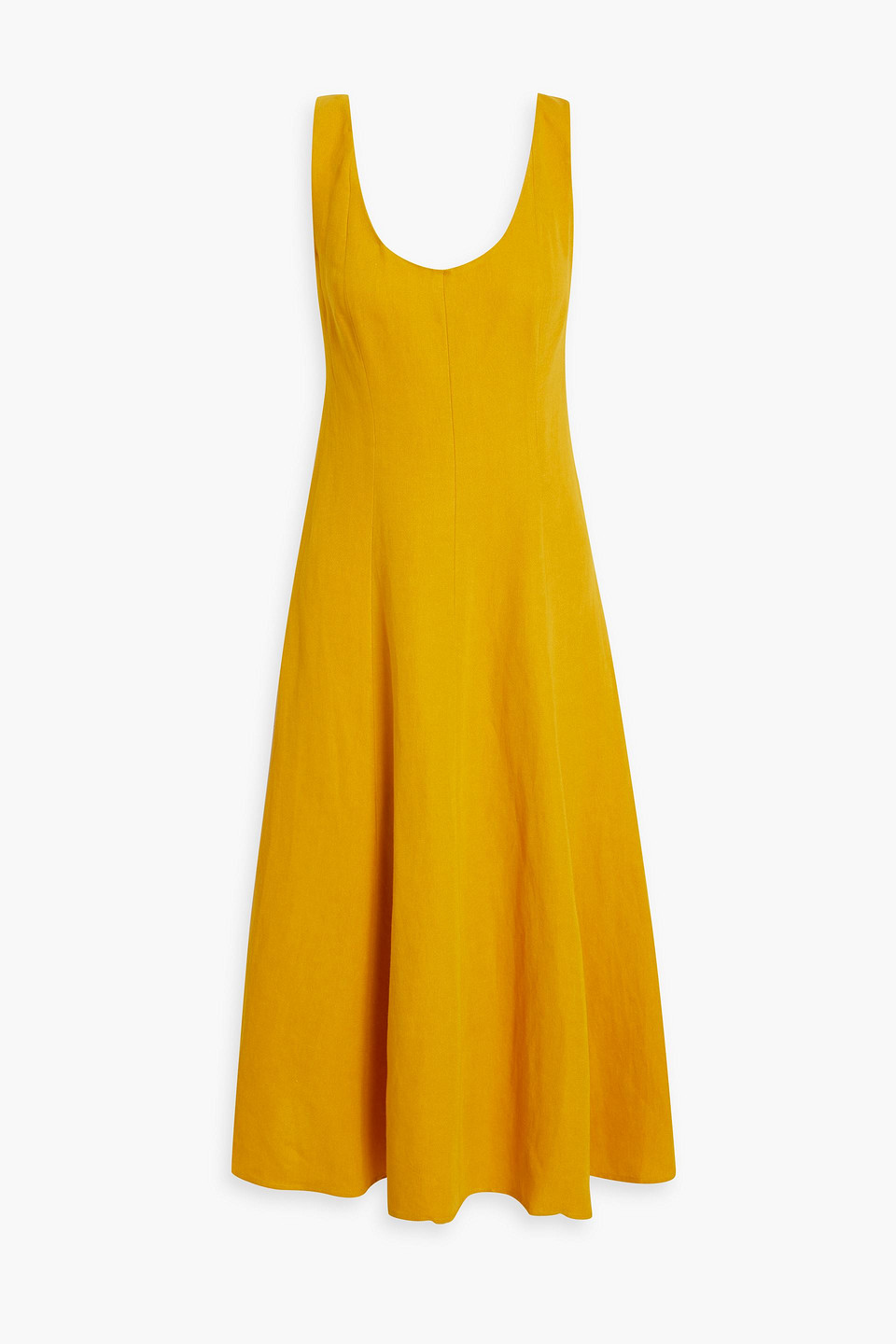 Vince Canvas Midi Dress In Mustard