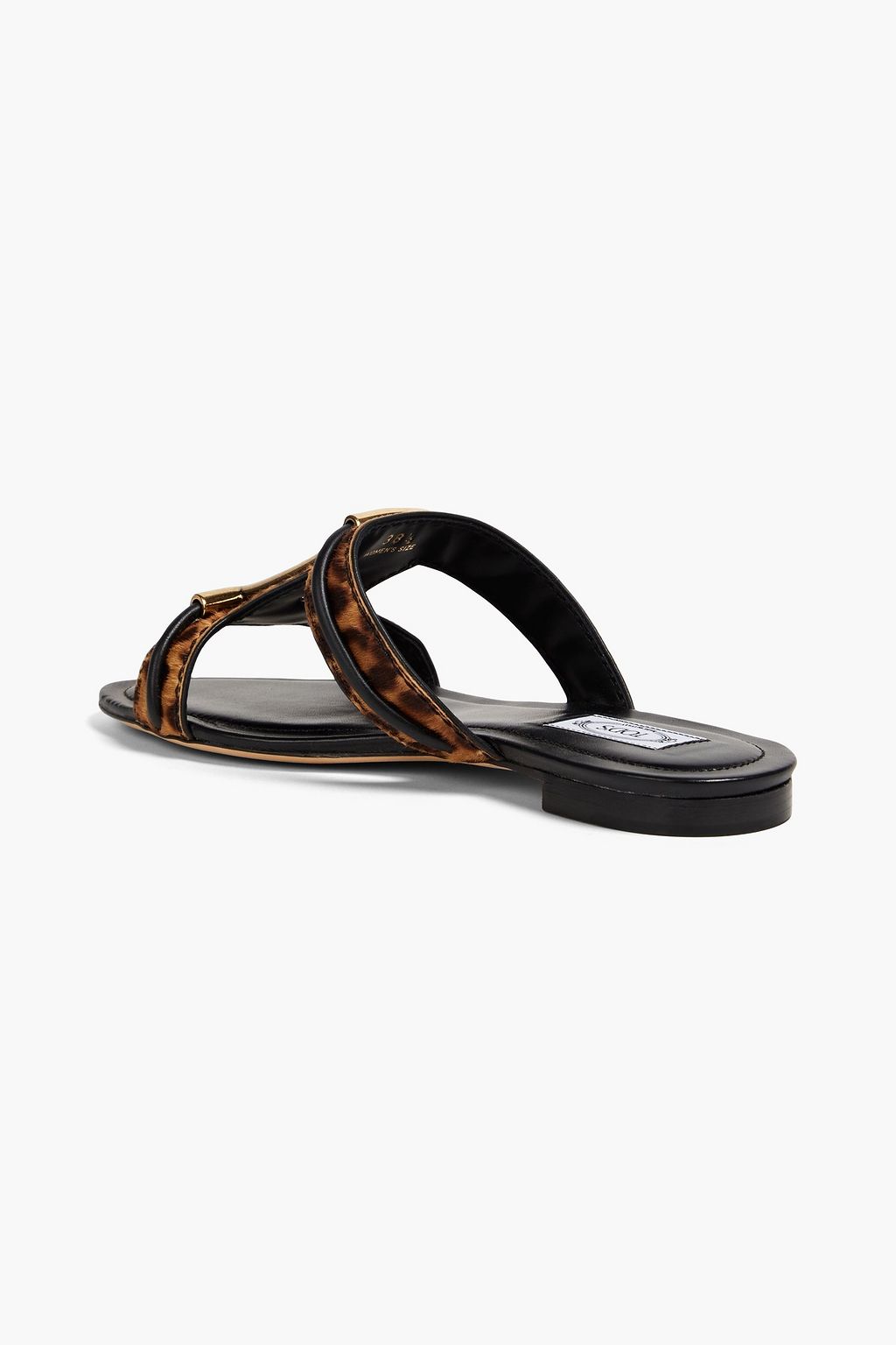 TOD'S صندل بتصميم على شكل حرف T مزدوج من وبر العجل