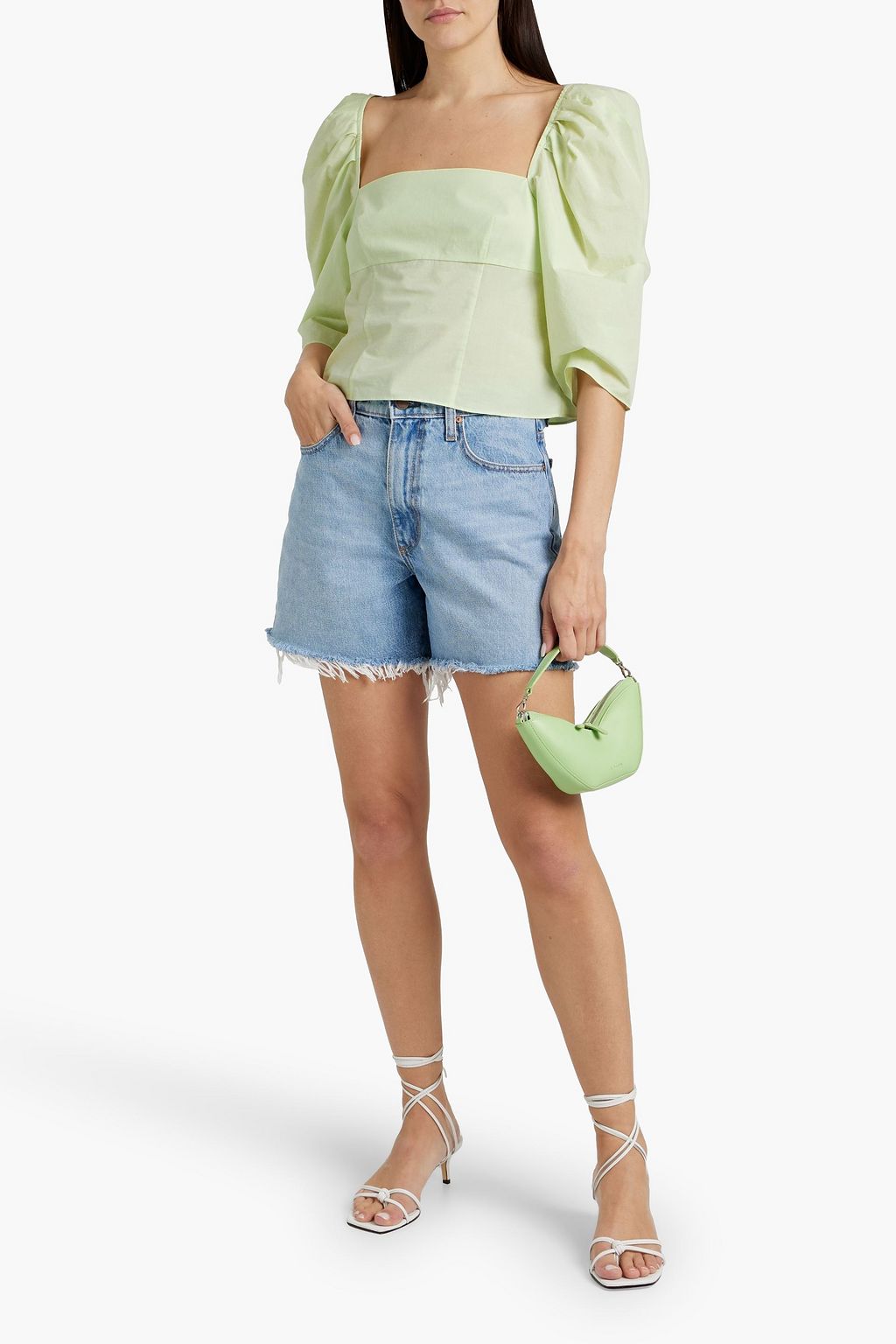 VINCE. Gathered cotton top