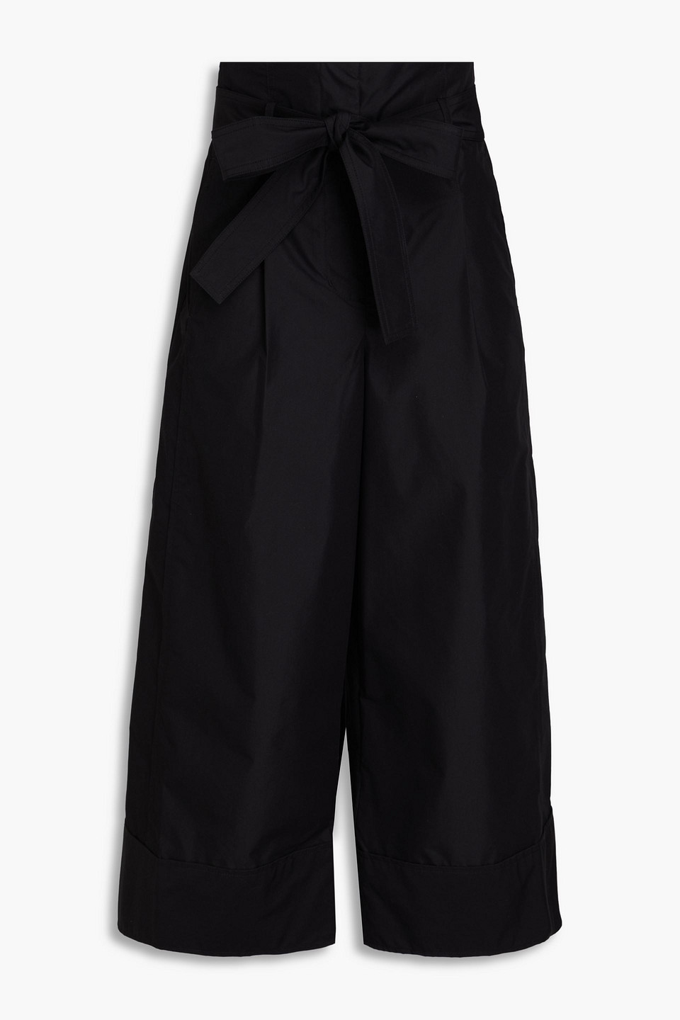 3.1 Phillip Lim Cropped Cotton-blend Poplin Wide-leg Pants In Black