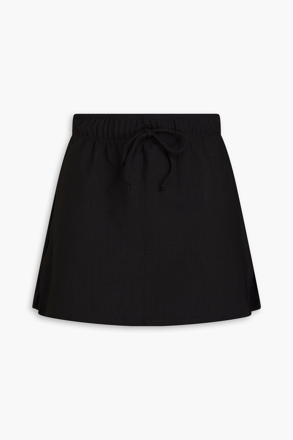 Onia Waffle-knit Mini Skirt In Black