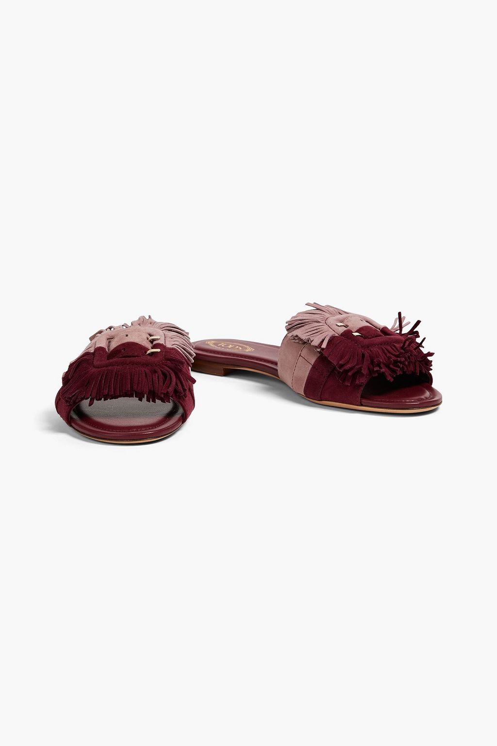 TOD'S شبشب بشرّابات من الجلد السويدي بلونين