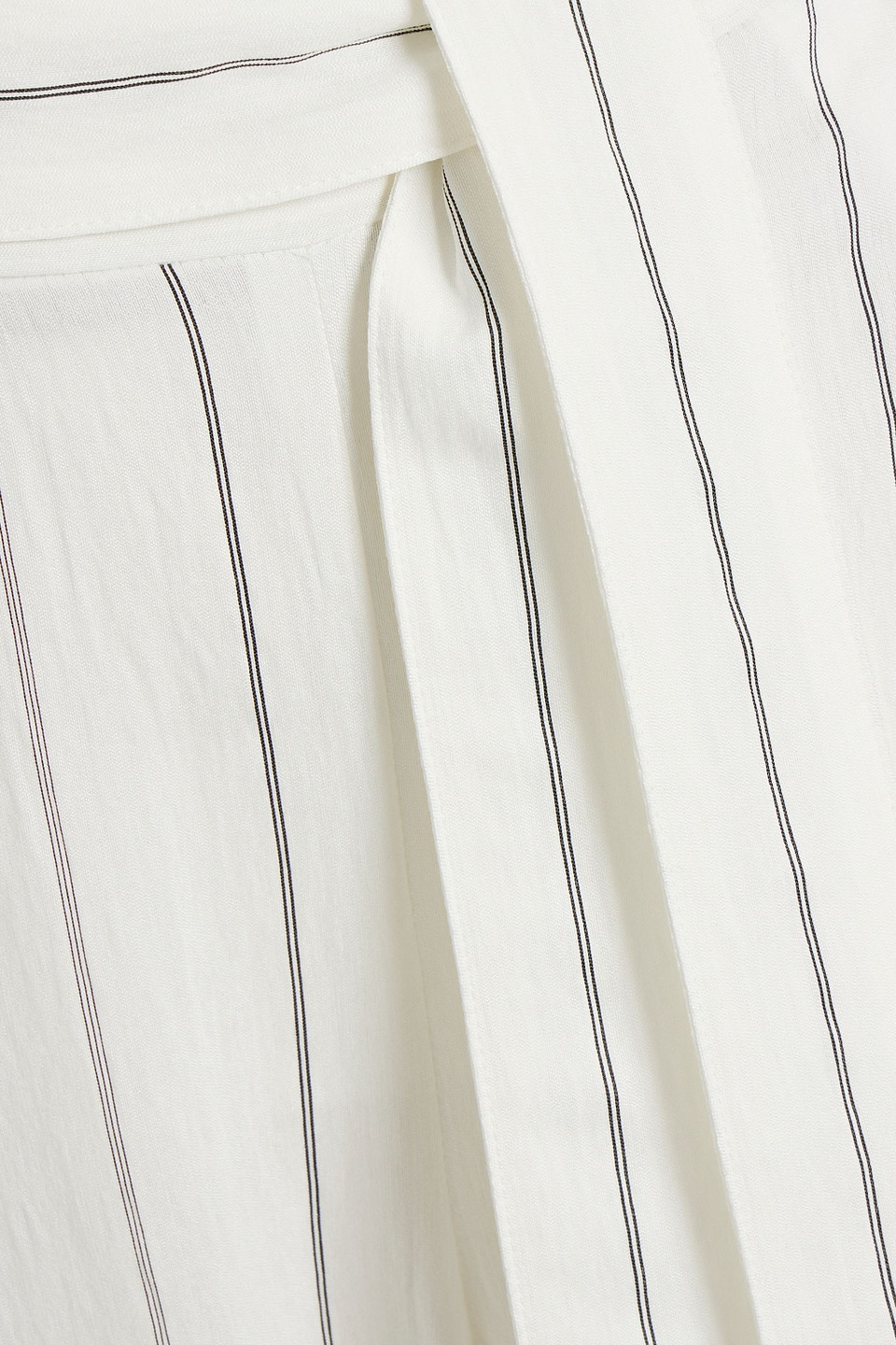 Vince Striped Crepe Wide-leg Pants In Off-white