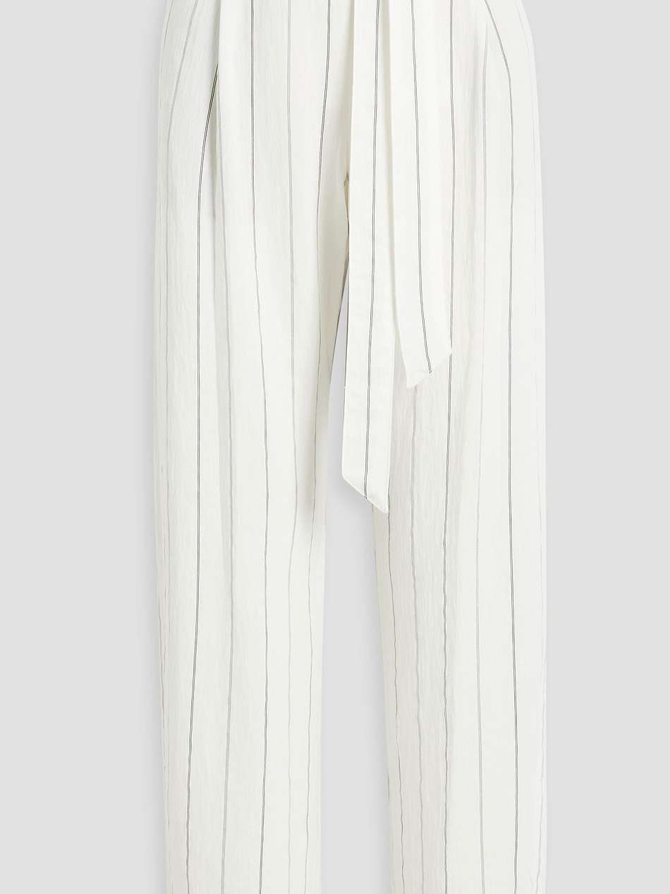 striped crepe wide-leg pants
