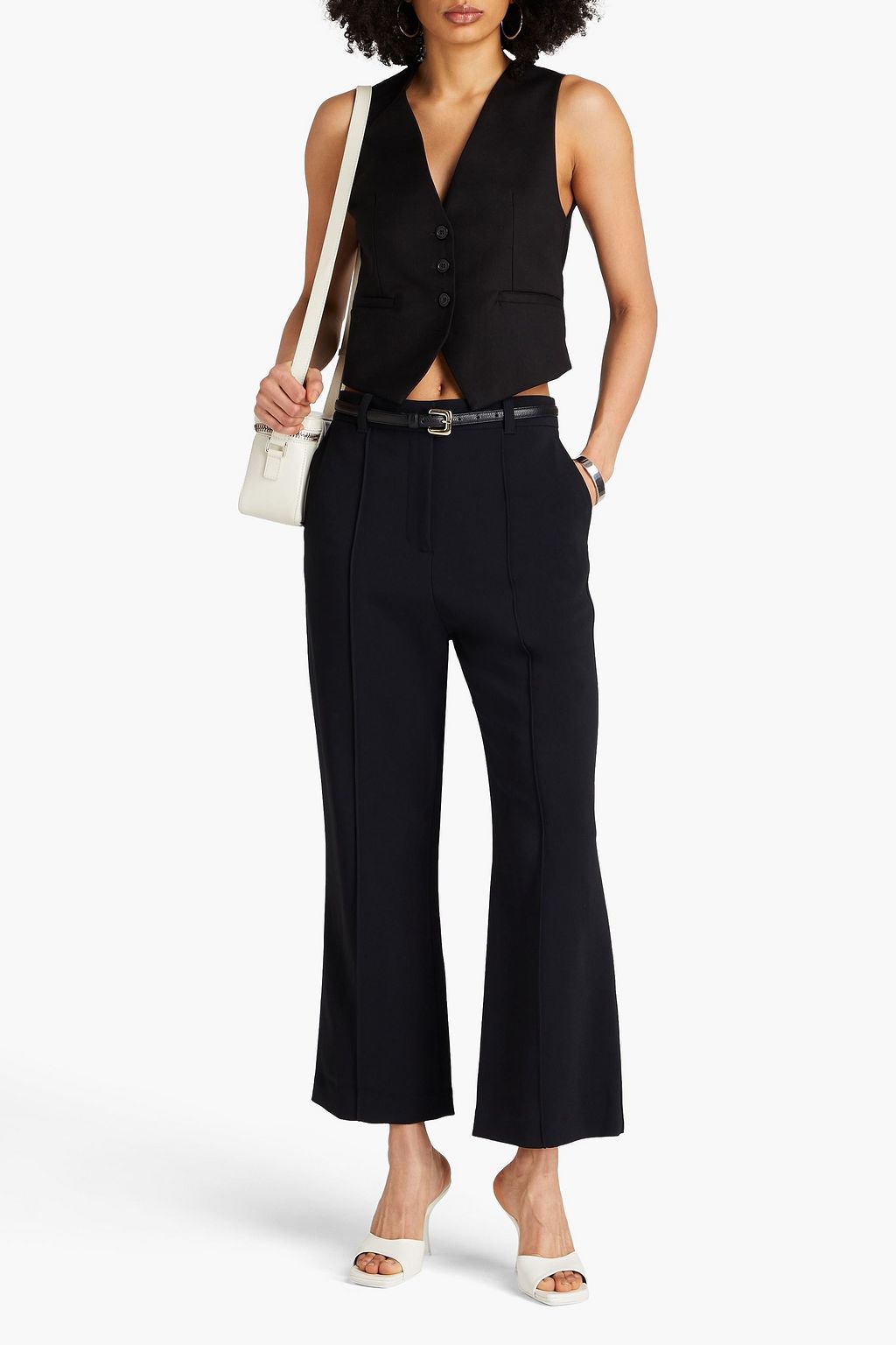 3.1 PHILLIP LIM بنطال بحواف واسعة ومسترخية مصنوع من الكريب