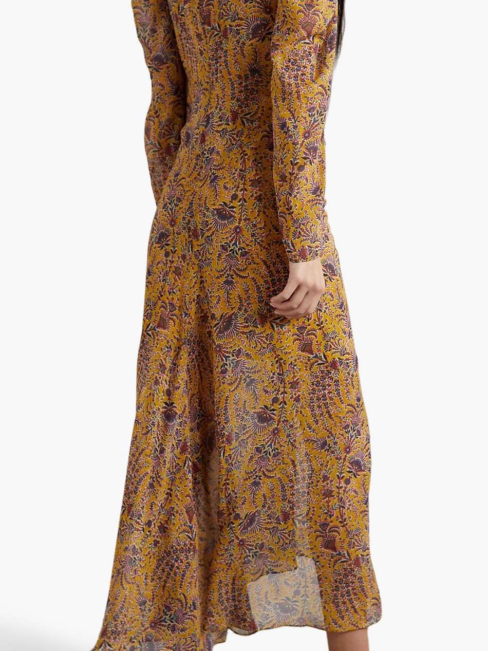 ferrara ruched printed silk-crepe maxi dress
