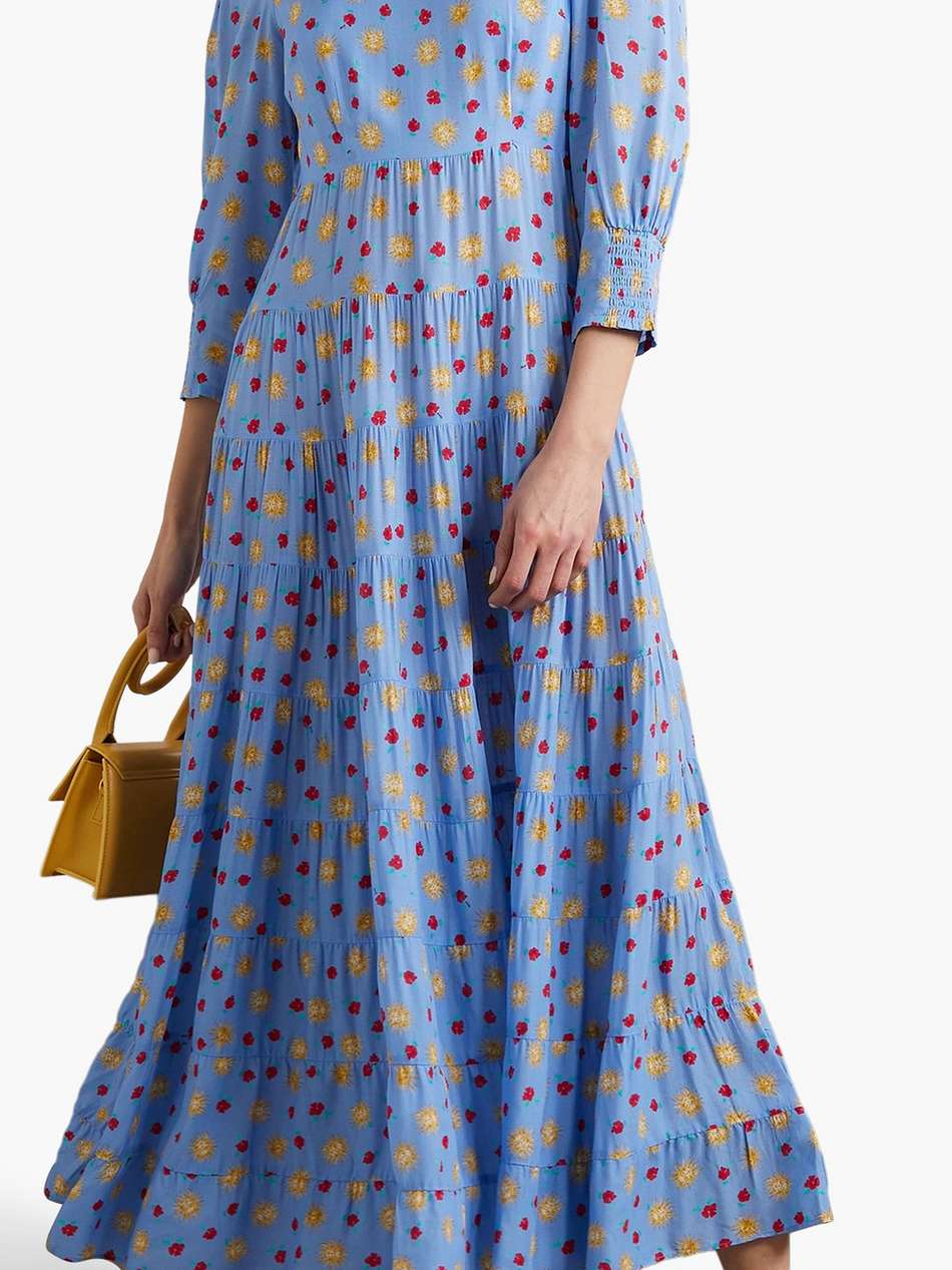 kristen tiered printed voile maxi dress
