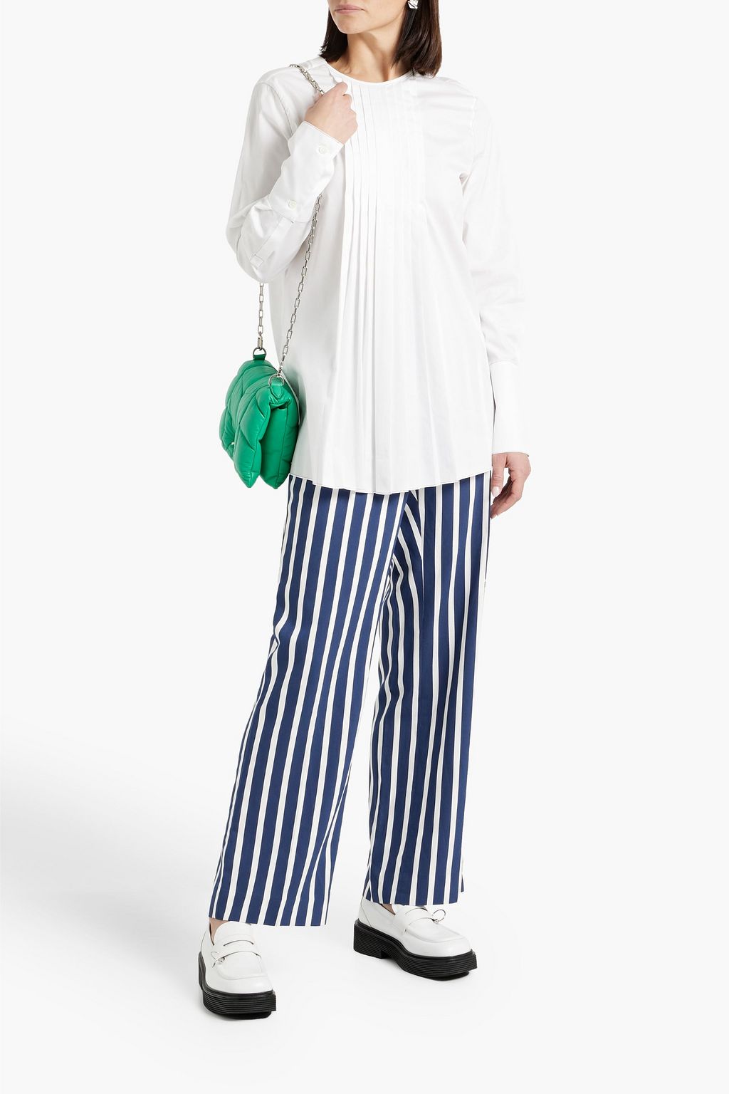 MARNI Pleated cotton-poplin top