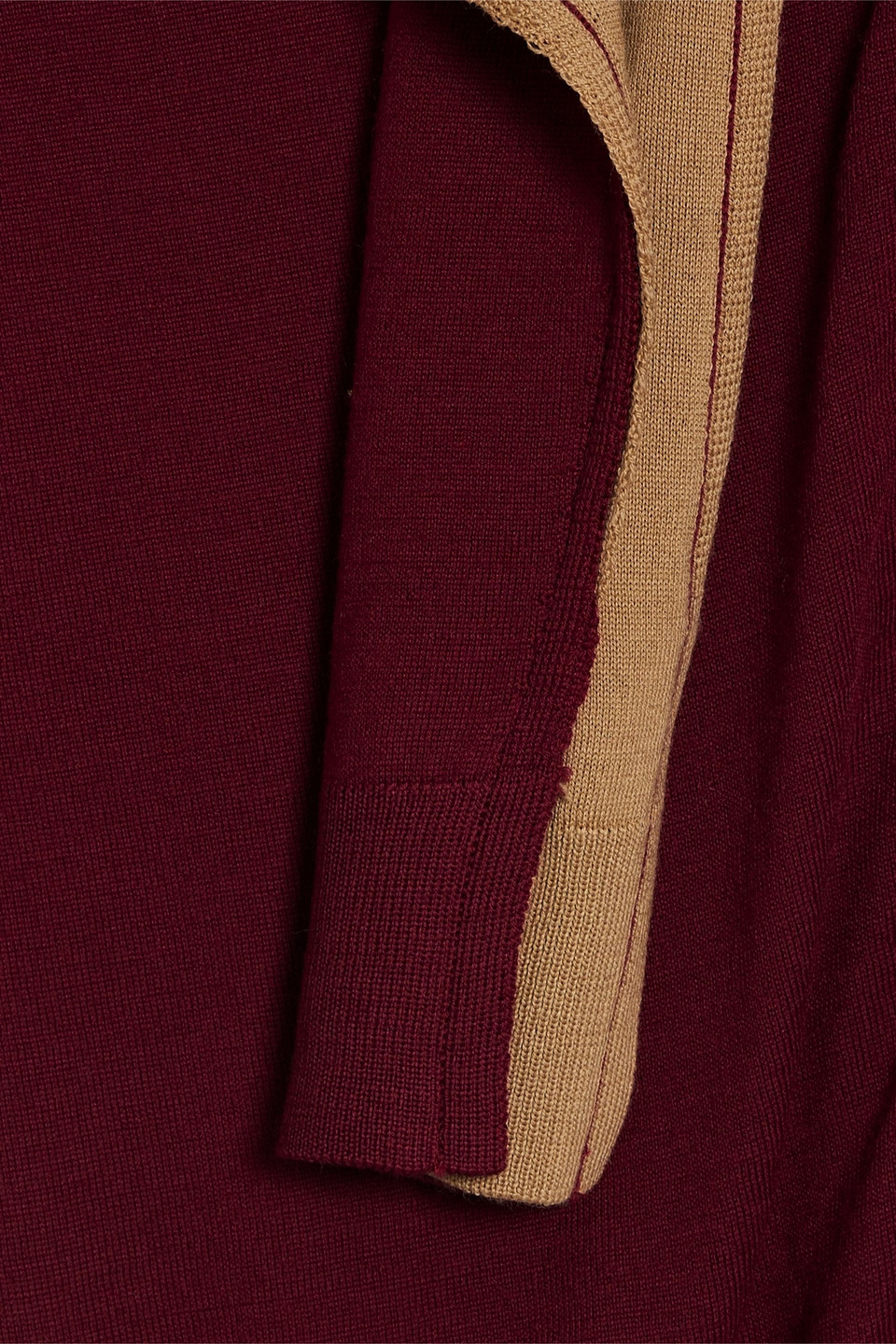 Marni Two-tone Wool Cardigan In Plum