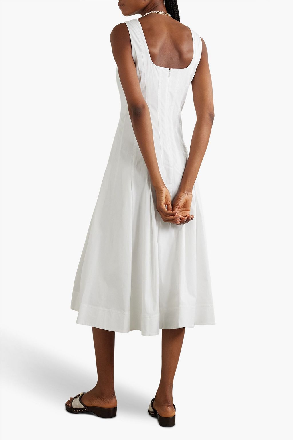 VERONICA BEARD Jolie stretch-cotton poplin midi dress