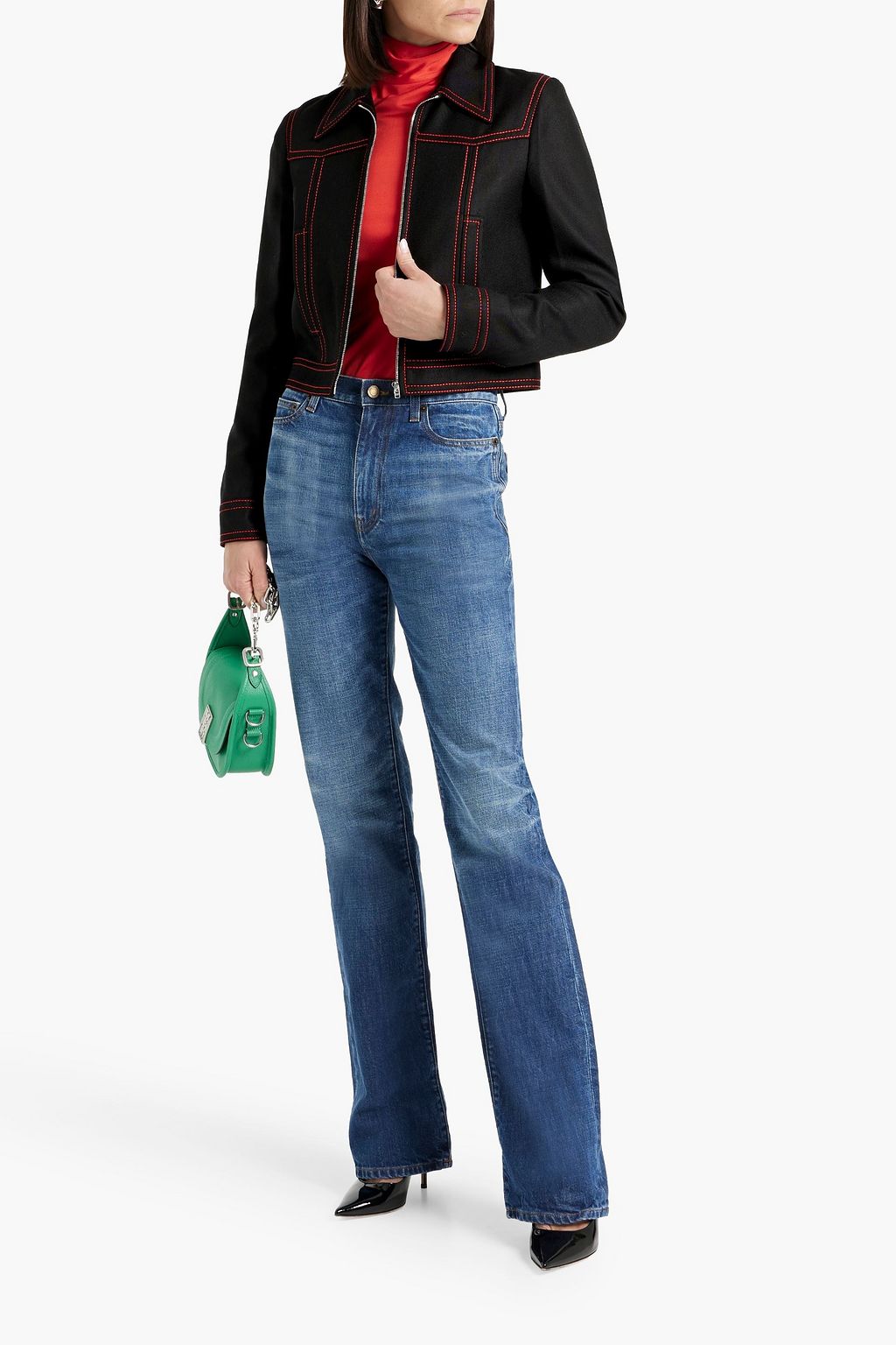 GUCCI Cropped sequined grain de poudre jacket