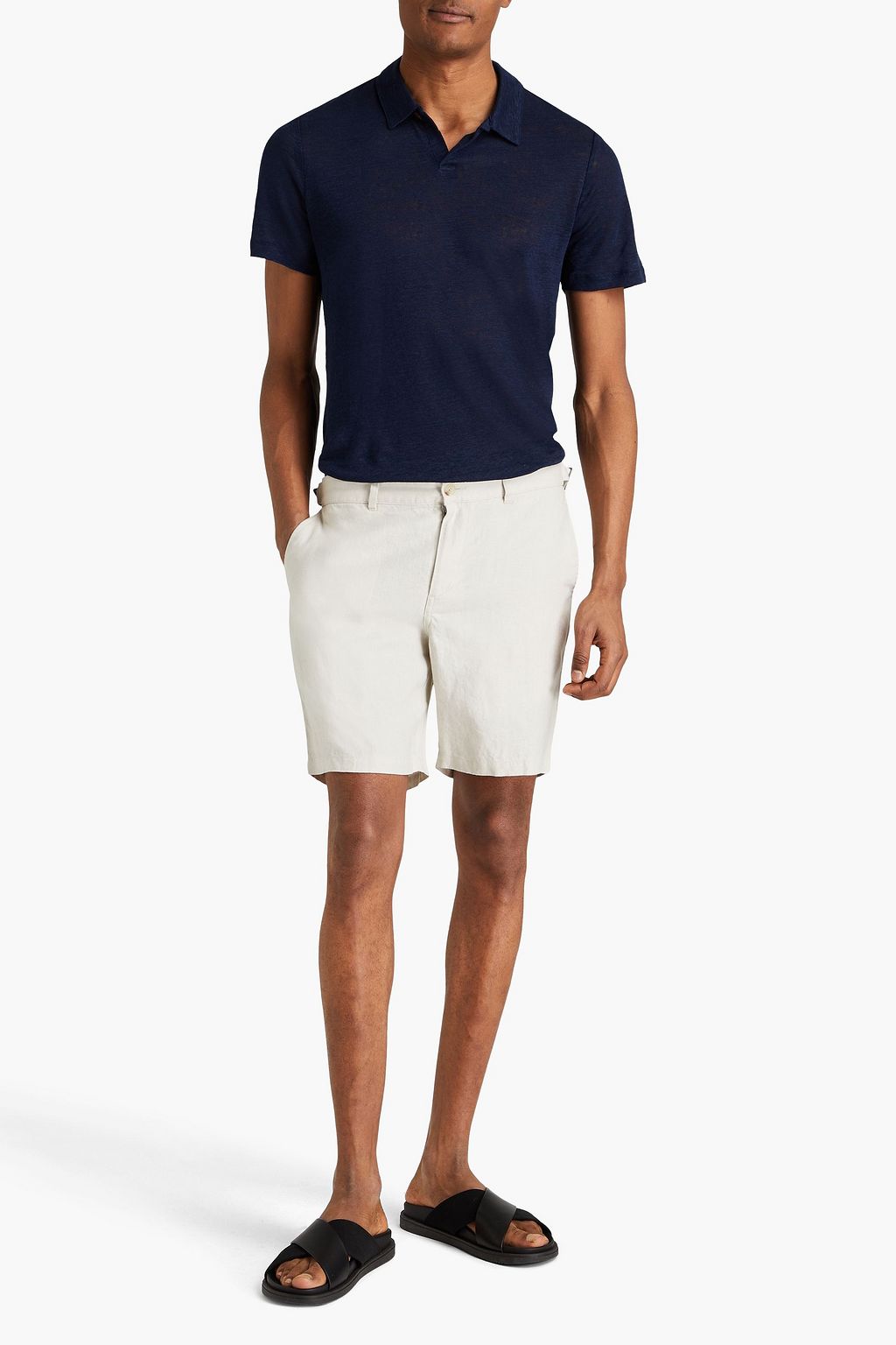 ONIA Shaun linen-jersey polo shirt