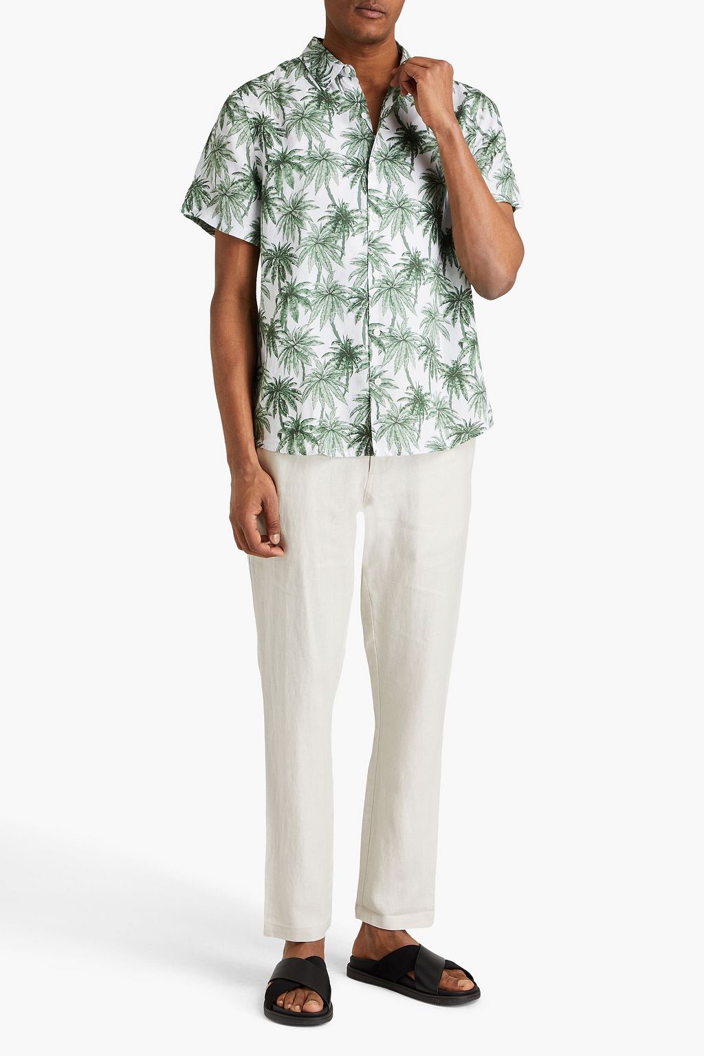 ONIA Jack printed linen and Lyocell-blend shirt