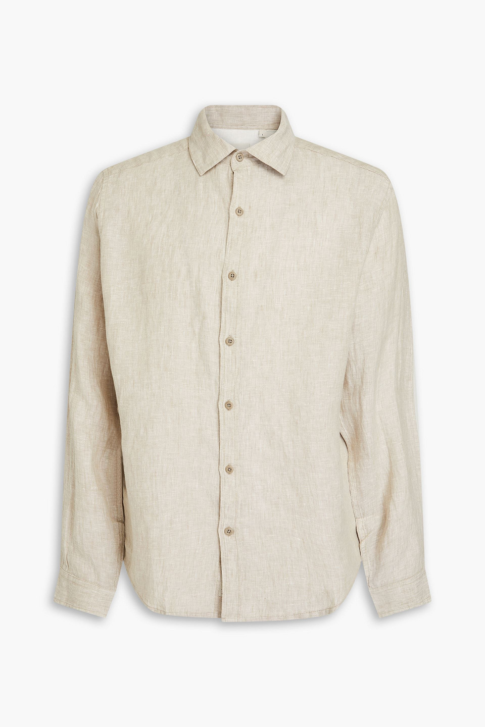 Onia Garment-dyed Twill Linen-blend Overshirt In Beige