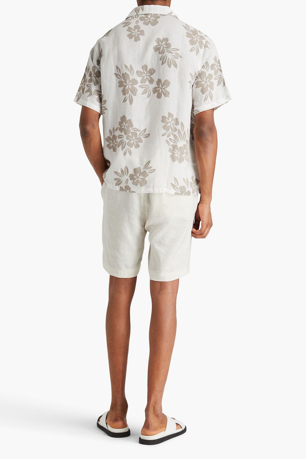 ONIA Printed linen-blend shirt