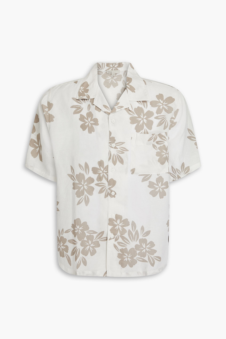 Onia Air Linen Convertible Vacation Shirt In Mushroom