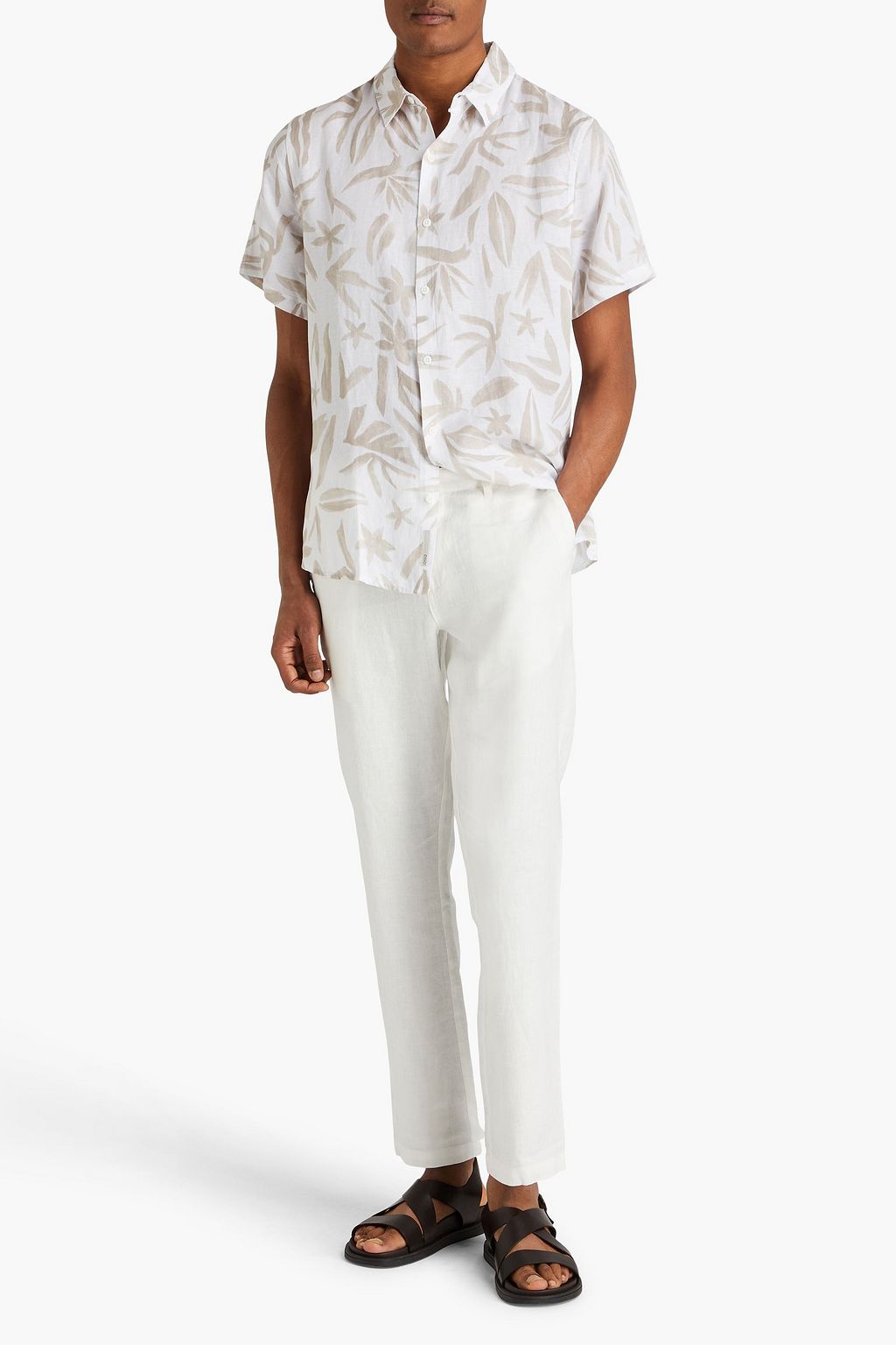 ONIA Jack printed linen-blend shirt
