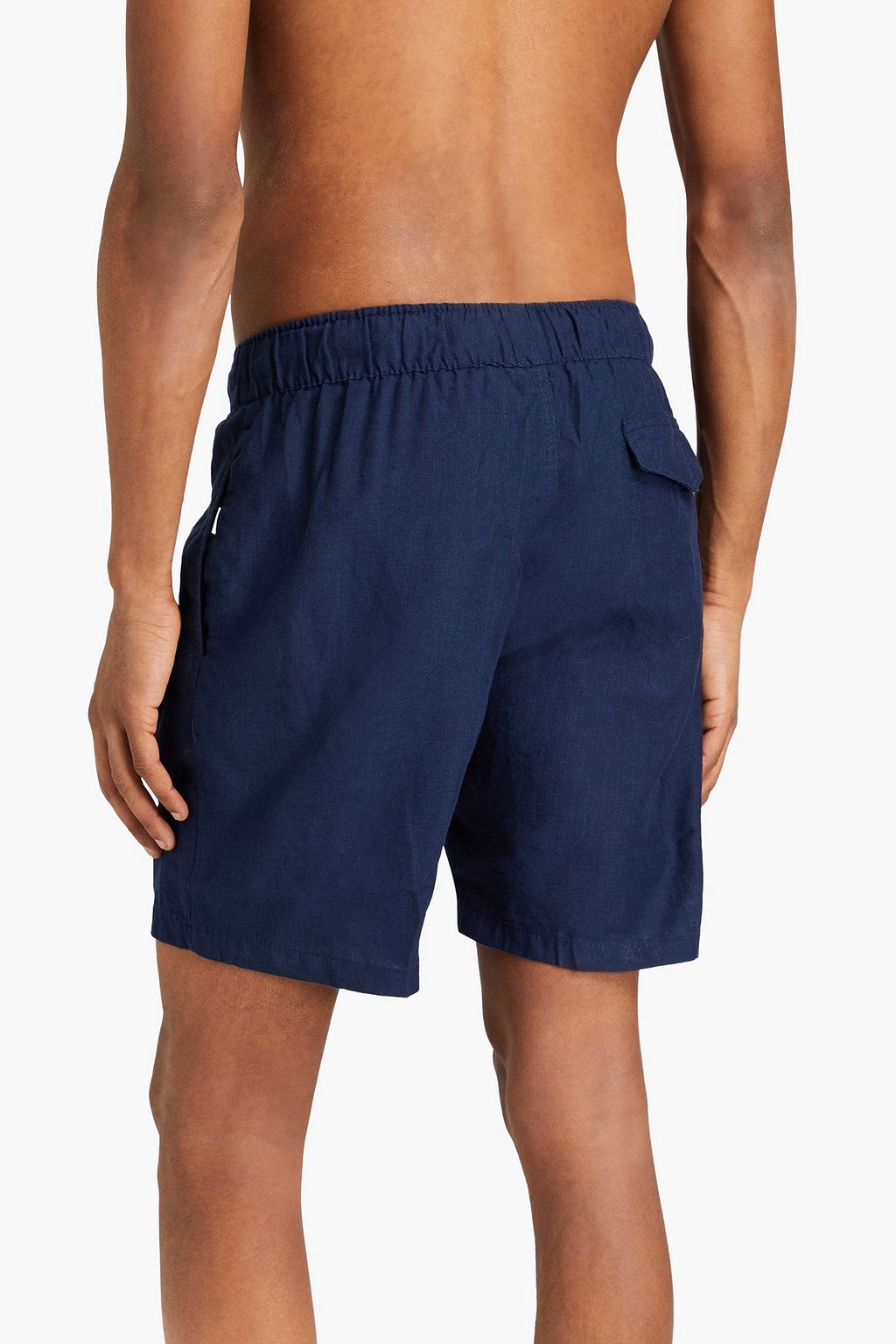ONIA Mid-length linen-blend swim shorts