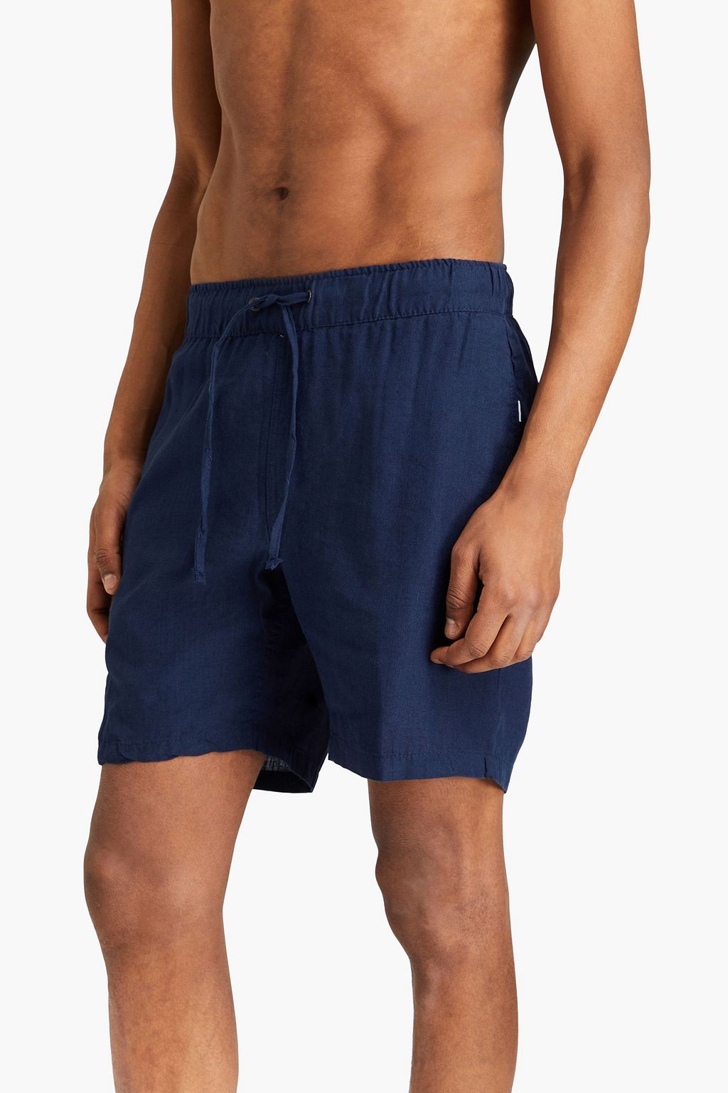 ONIA Mid-length linen-blend swim shorts
