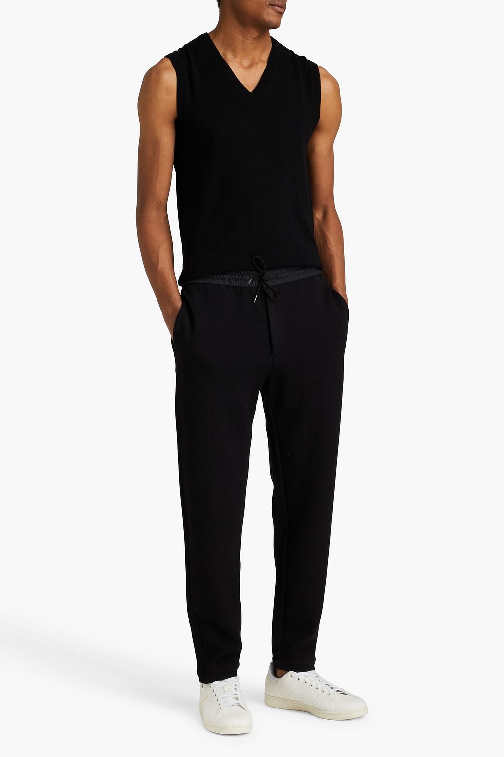 EMPORIO ARMANI Shell-trimmed jersey track pants