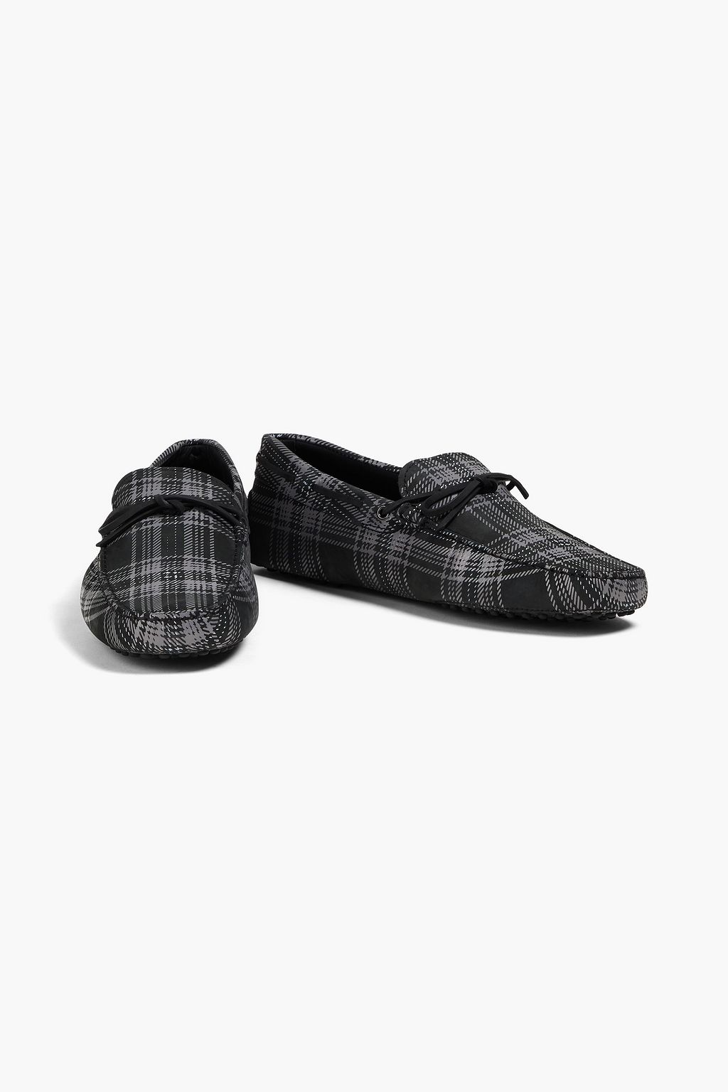 TOD'S حذاء قيادة مصنوع من جلد النوبوك ومزين بطبعات