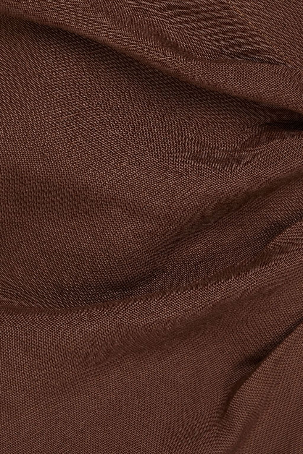 ONIA Linen and Lyocell-blend mini wrap dress