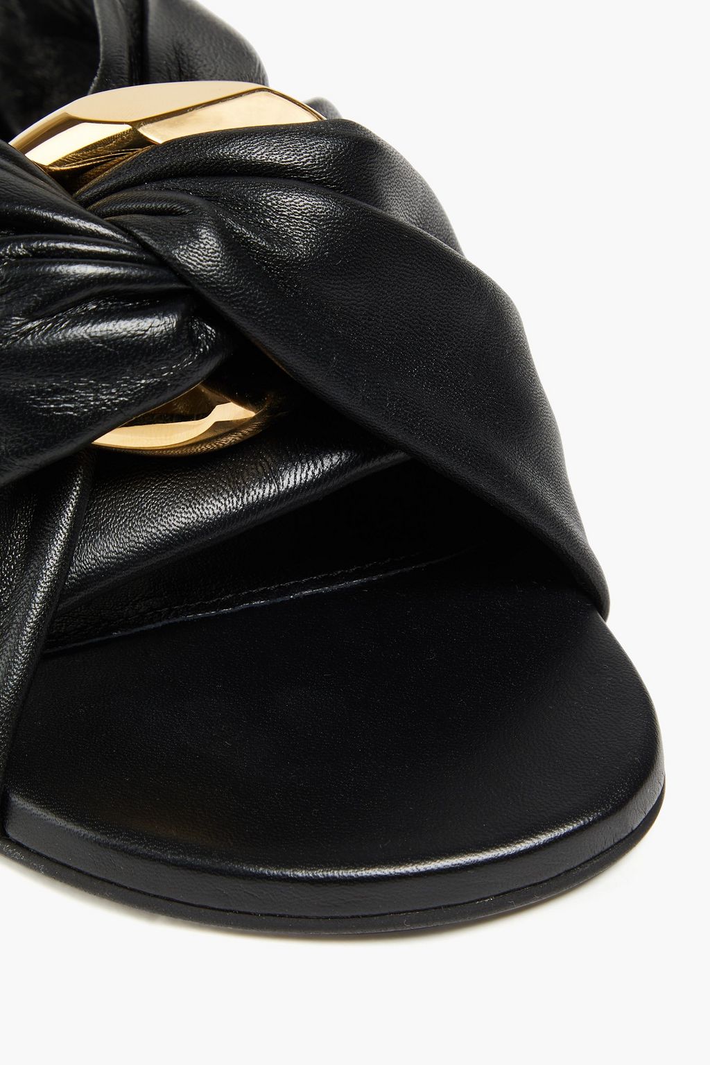 JW ANDERSON Chain-embellished leather slides