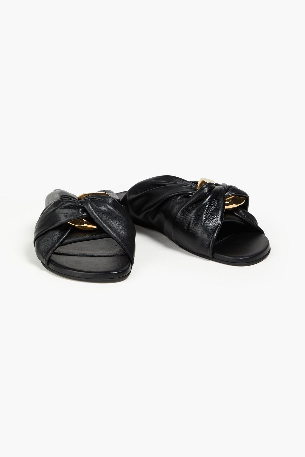 JW ANDERSON Chain-embellished leather slides