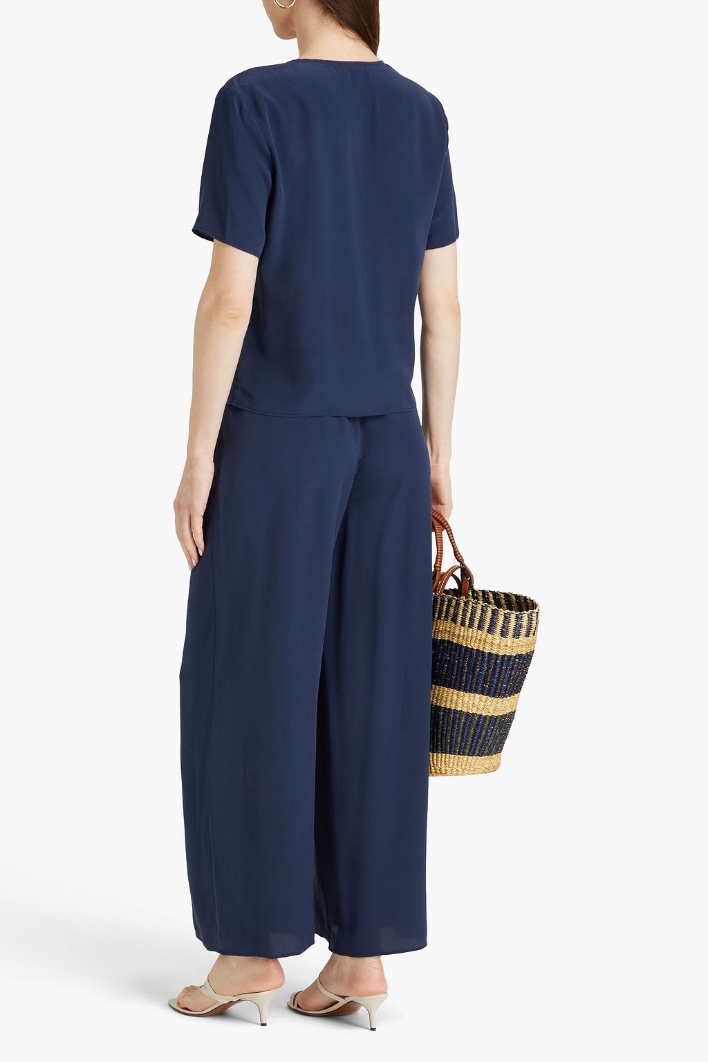 ONIA Silk crepe de chine wide-leg pants