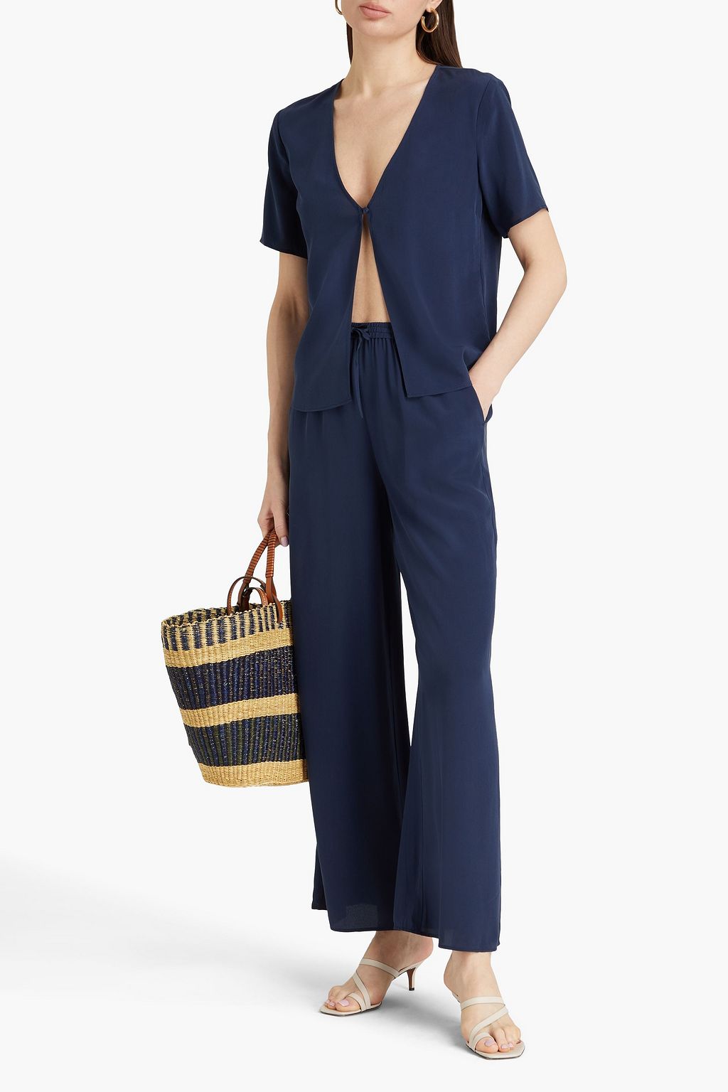 ONIA Silk crepe de chine wide-leg pants