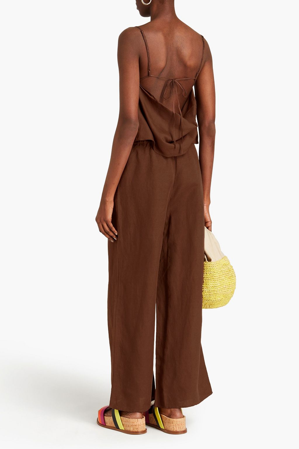 ONIA Linen-blend wide-leg pants