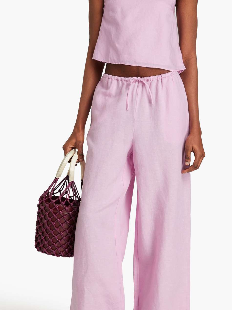 cropped linen and lyocell-blend top