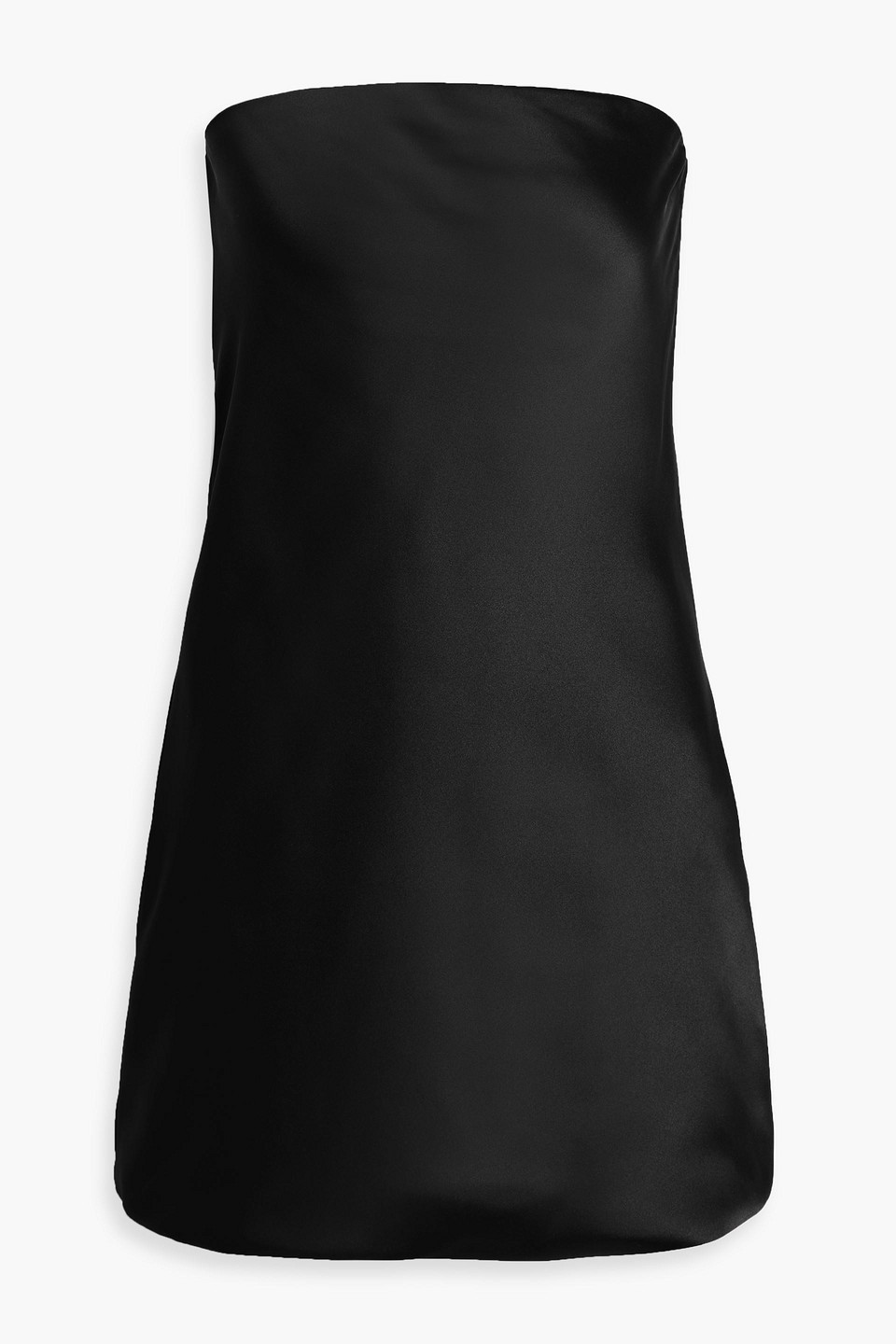 Norma Kamali Strapless Satin Mini Dress In Black