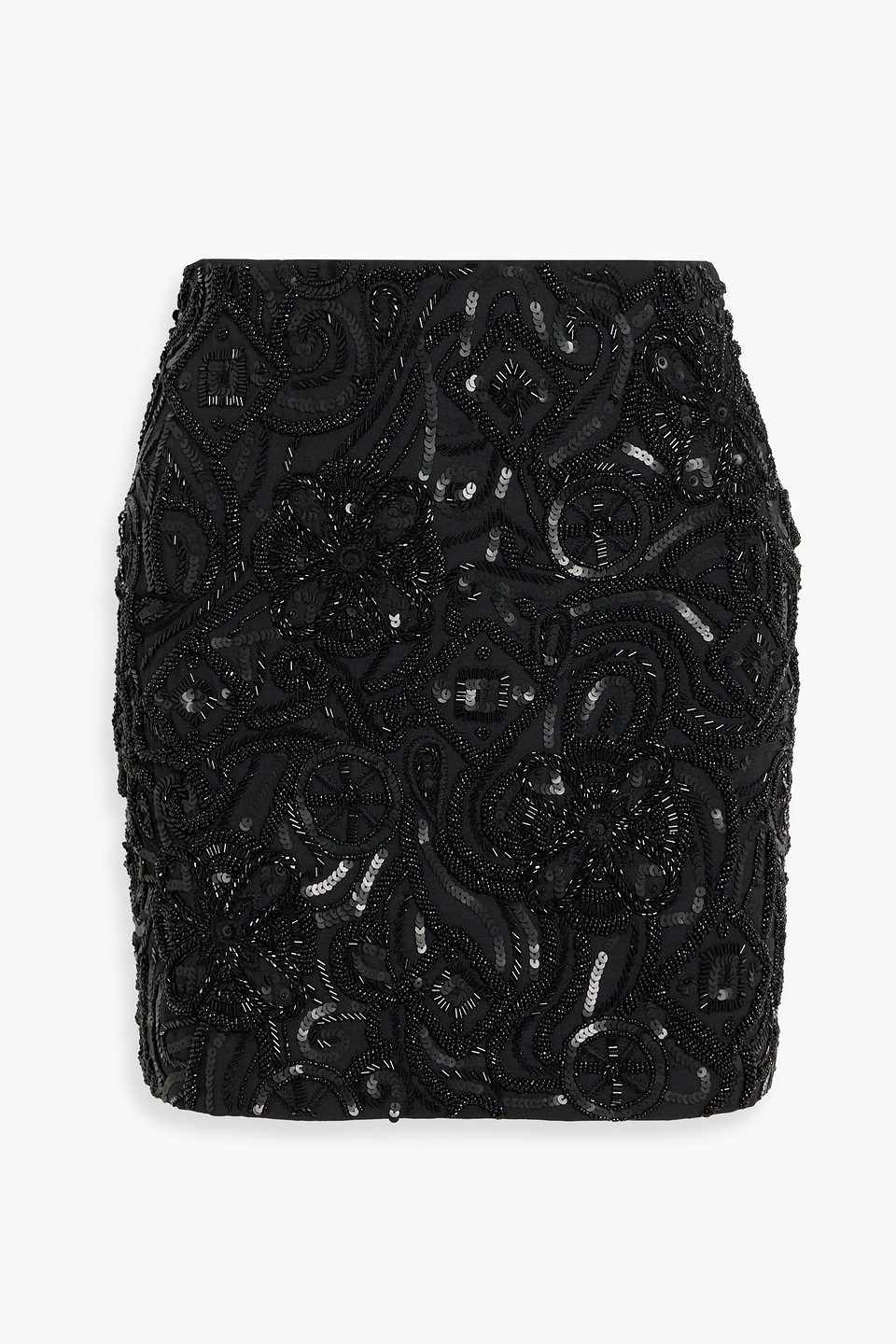 Veronica Beard Elten Embellished Cotton Mini Skirt In Black