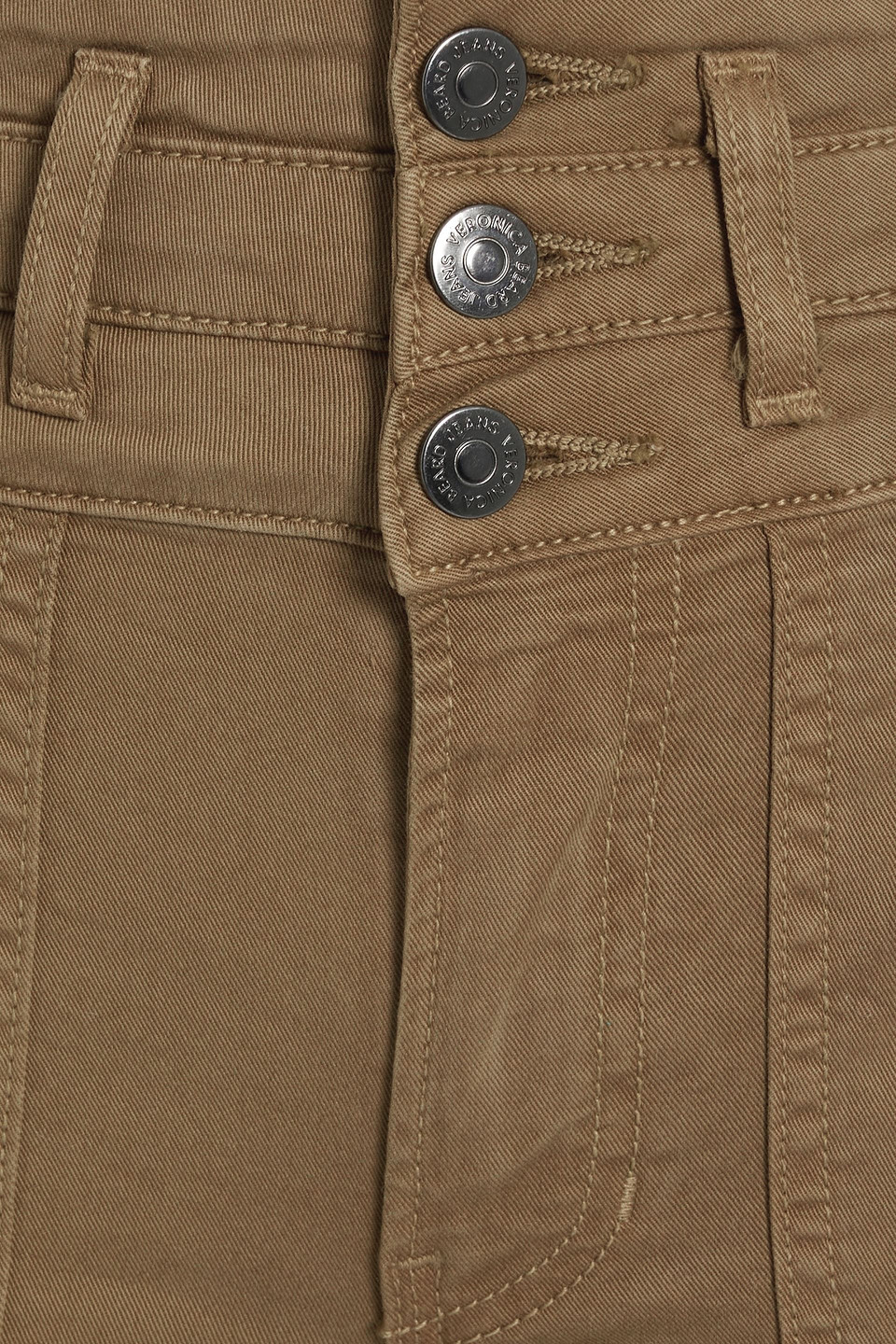 Shop Veronica Beard Marley Cotton-blend Twill Flared Pants In Light Brown