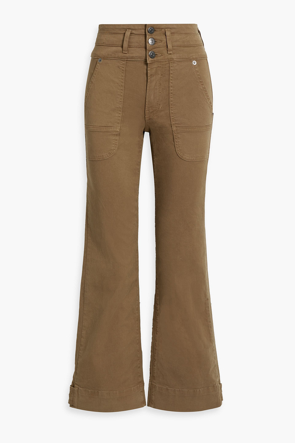 Veronica Beard Marley Cotton-blend Twill Flared Pants In Light Brown