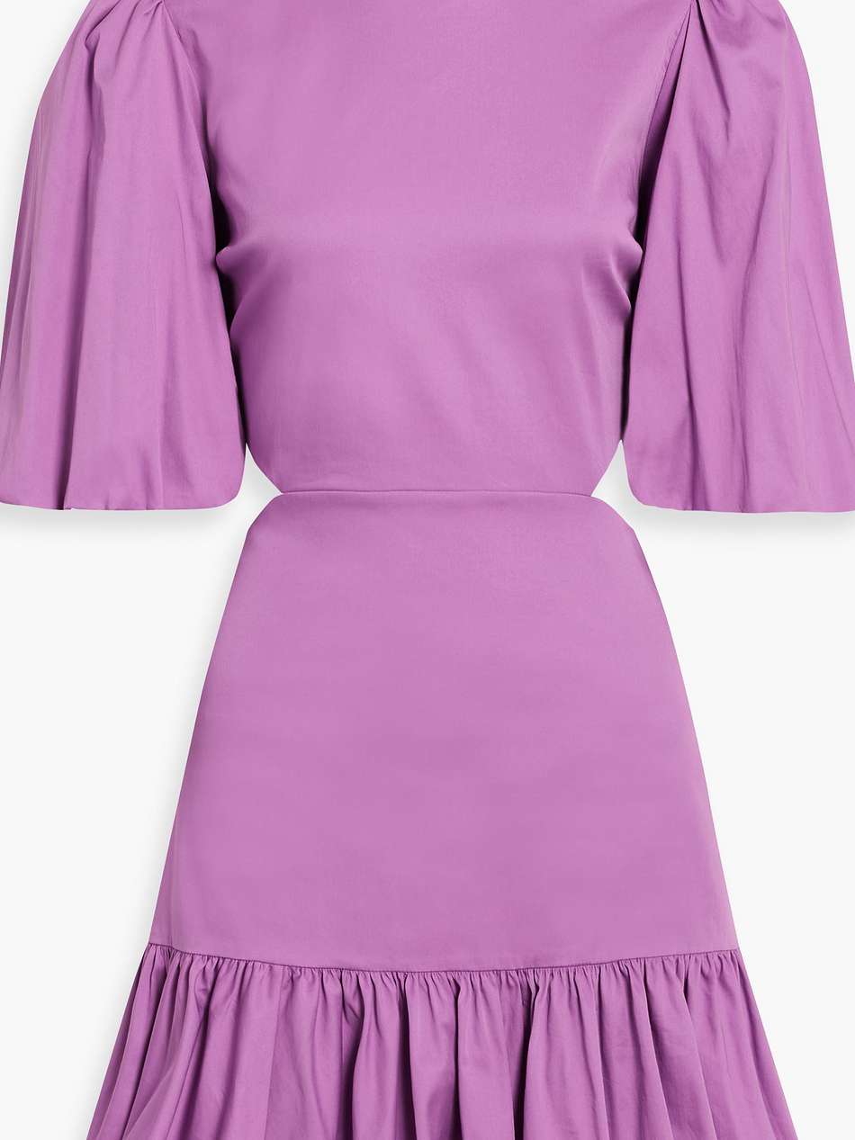 iker cutout ruffled cotton-blend poplin mini dress