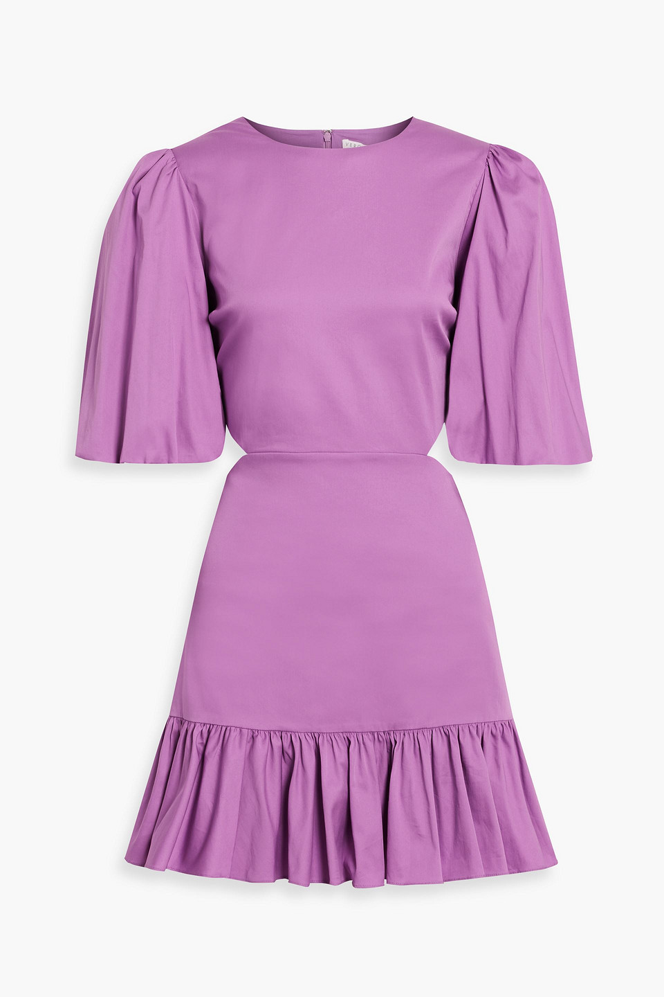 Veronica Beard Iker Cutout Ruffled Cotton-blend Poplin Mini Dress In Lilac